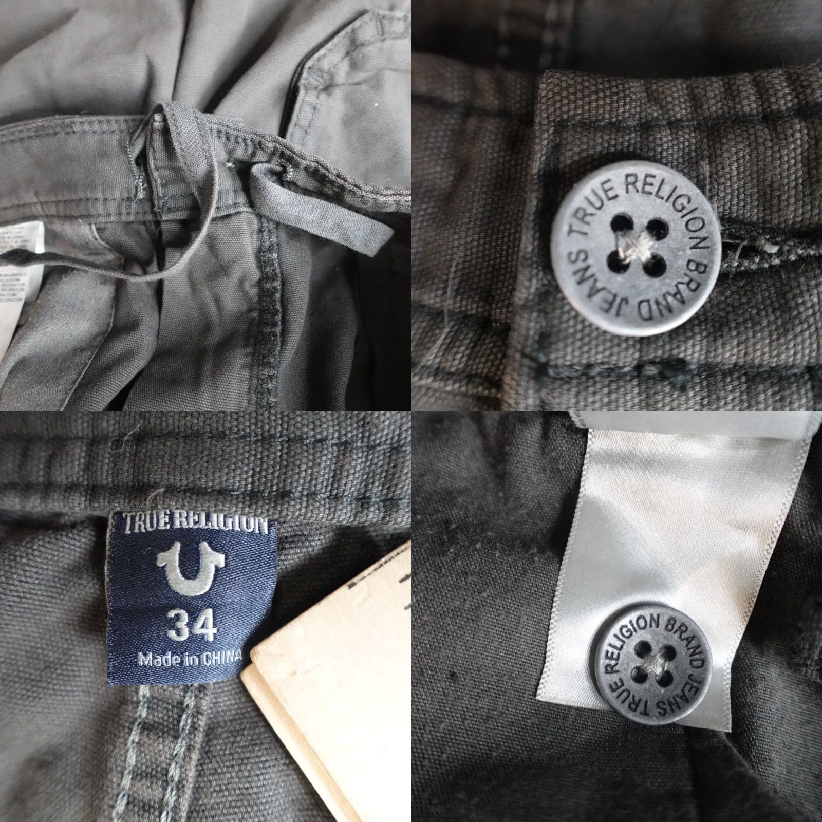 True Religion True Religion Mens Shorts 36 Black Solid Cargo Drawstring Cargo Pocket Pockets Casual Vintage No Size US 36 / EU 52 - 9 Thumbnail