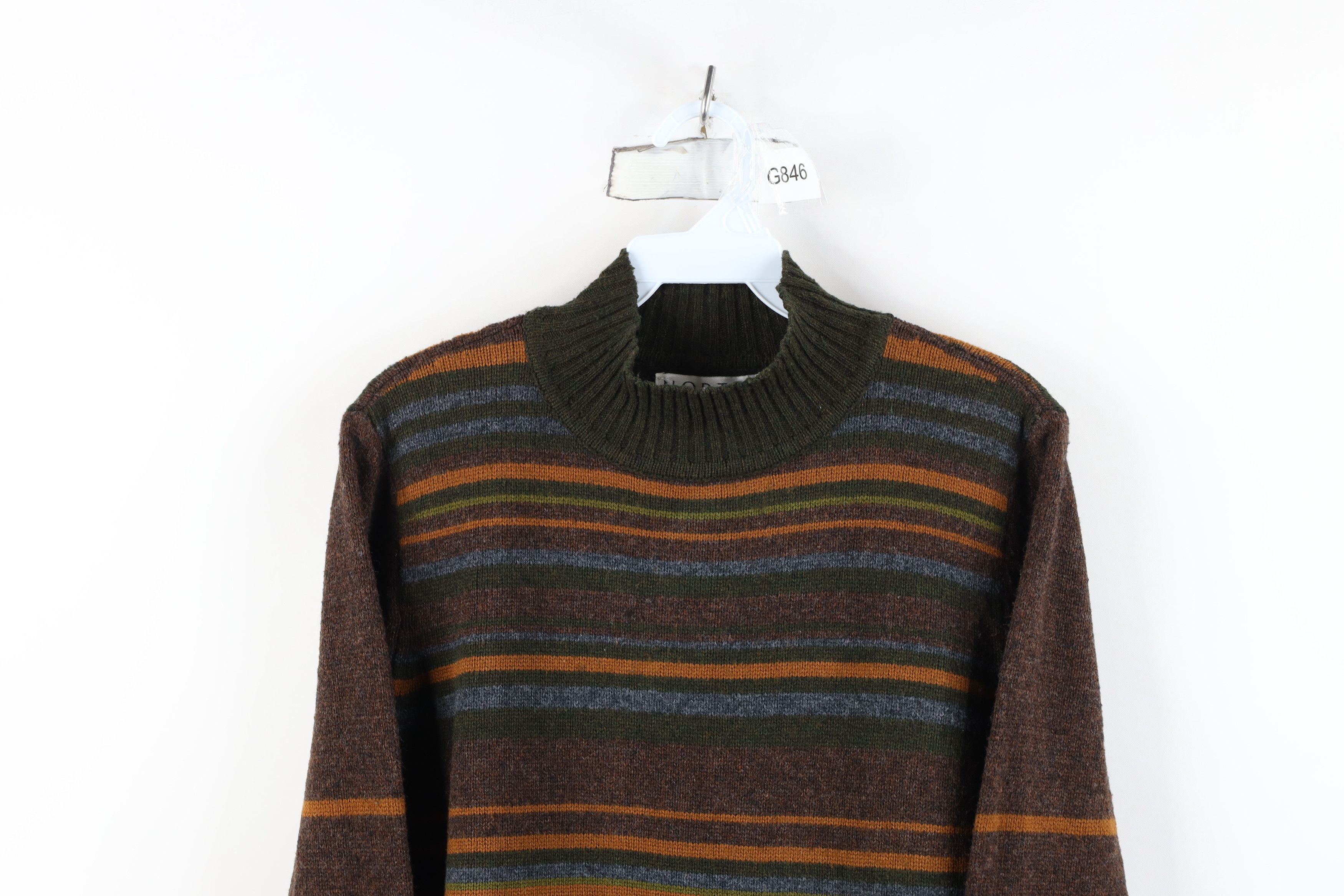 Vintage Vintage 90s Streetwear Striped Earth Tone Wool Knit Sweater Size M / US 6-8 / IT 42-44 - 2 Thumbnail