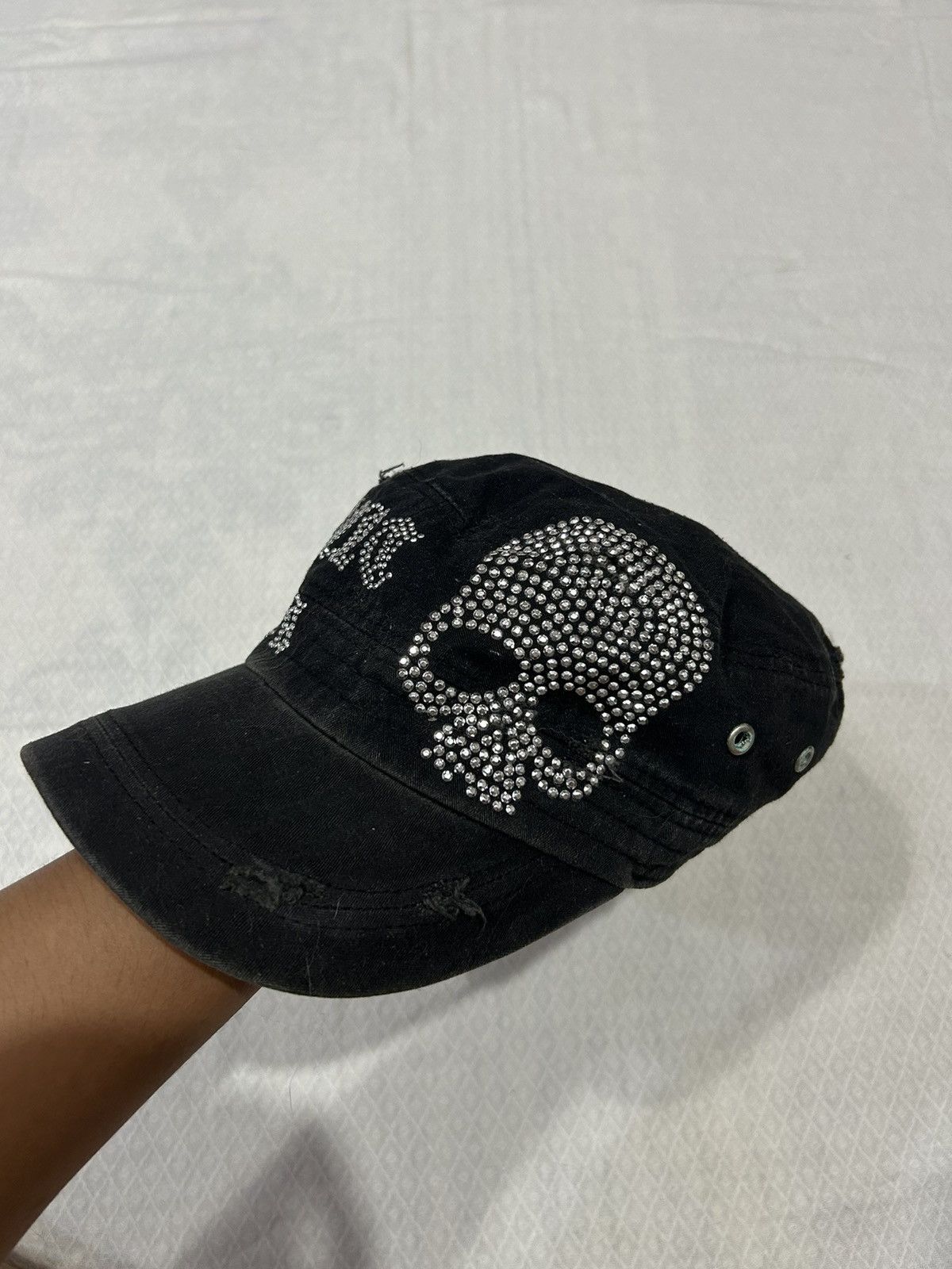Japanese Brand Studded Skull Commando Hats Size ONE SIZE - 2 Thumbnail