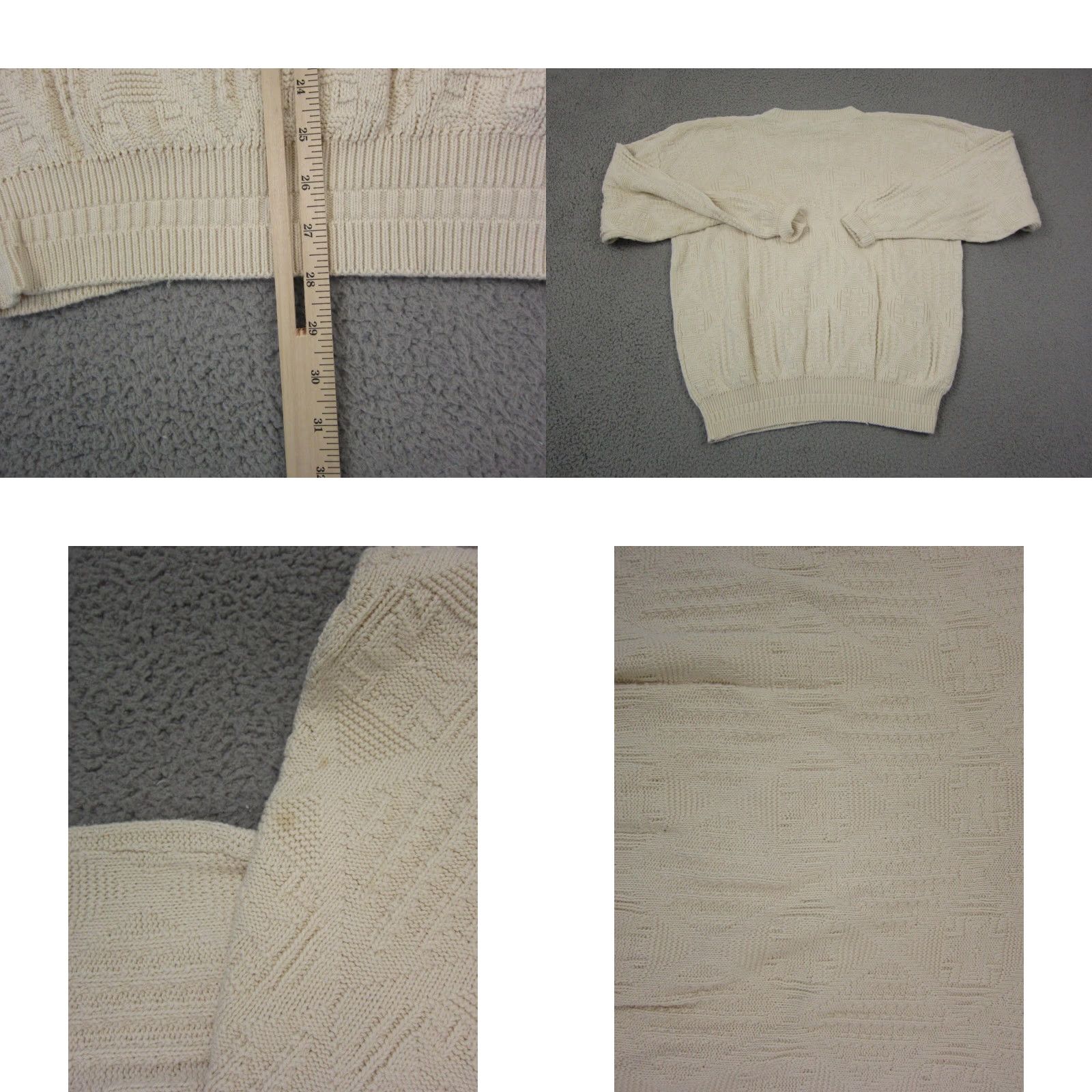 Vintage VINTAGE The Fox Collection Sweater Mens Large Tall LT Ivory Cotton Knit Crew Neck Long Sleeve Pullover All Seasons City Retro Clothing Mens LT Size US L / EU 52-54 / 3 - 8 Thumbnail