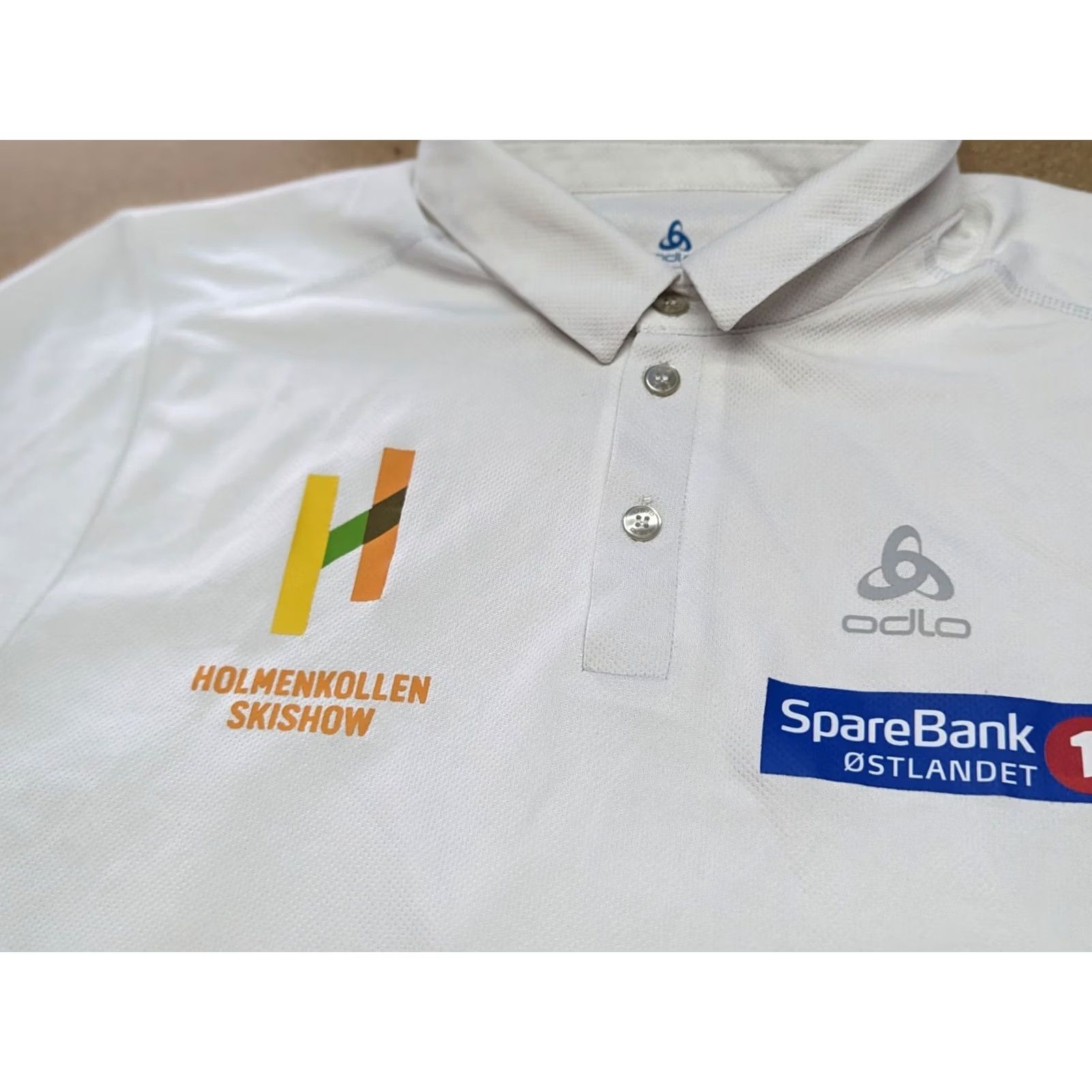Odlo Odlo Polo Shirt Mens XS White Pique Button Small Sparebank Holemnkollen Size US S / EU 44-46 / 1 - 7 Thumbnail