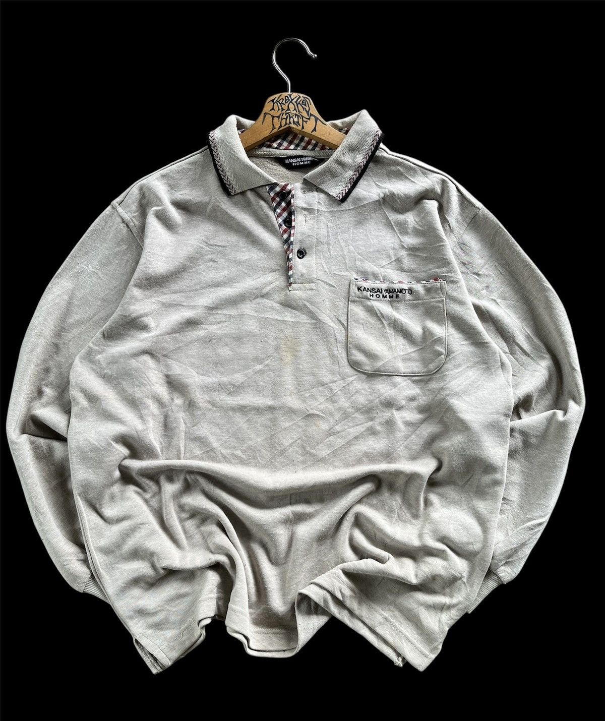 Japanese Brand × Kansai Yamamoto × Vintage Vintage Kansai Yamamoto Half Button Pocket Long Sleeve Size US L / EU 52-54 / 3 - 1 Thumbnail