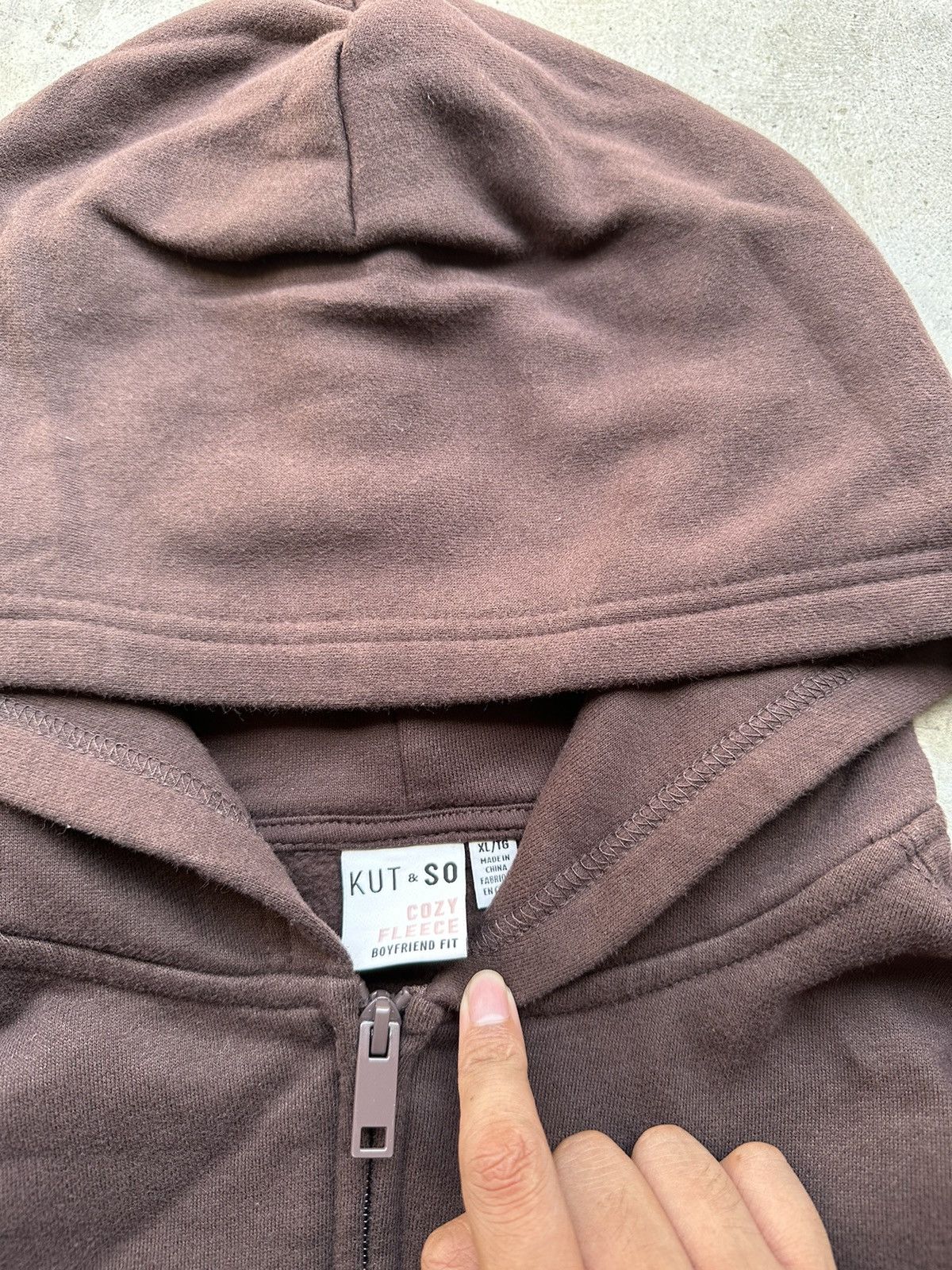 TNA Vintage Y2K Brown Blank Zip-up baggy hoodie Size XL / US 12-14 / IT 48-50 - 3 Thumbnail