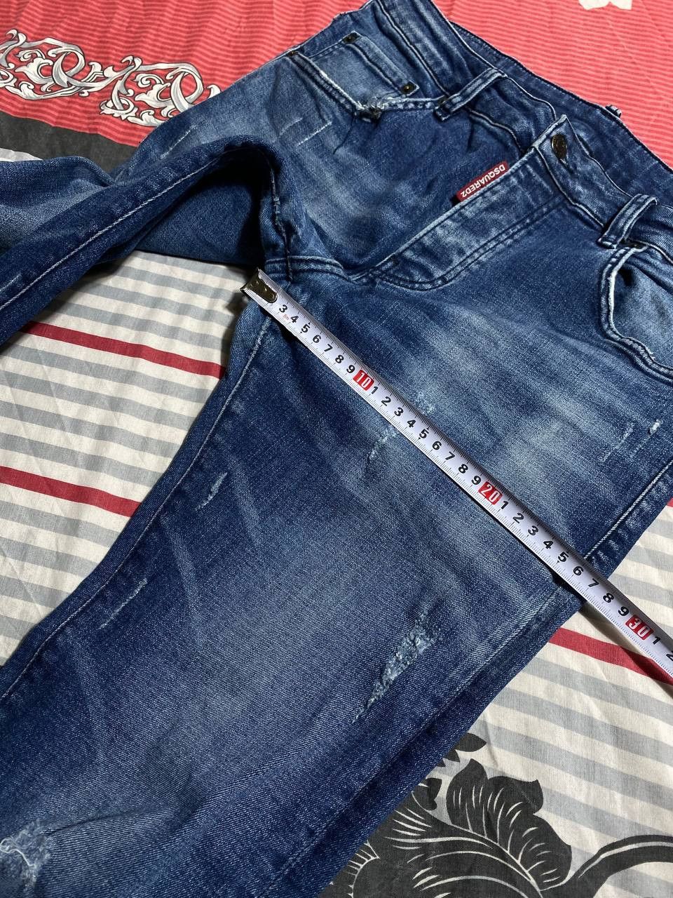 Dsquared2 × Japanese Brand Crazy Crash Dirty Baggy Faded Jean Japan Avant Garde Style Size US 32 / EU 48 - 17 Thumbnail