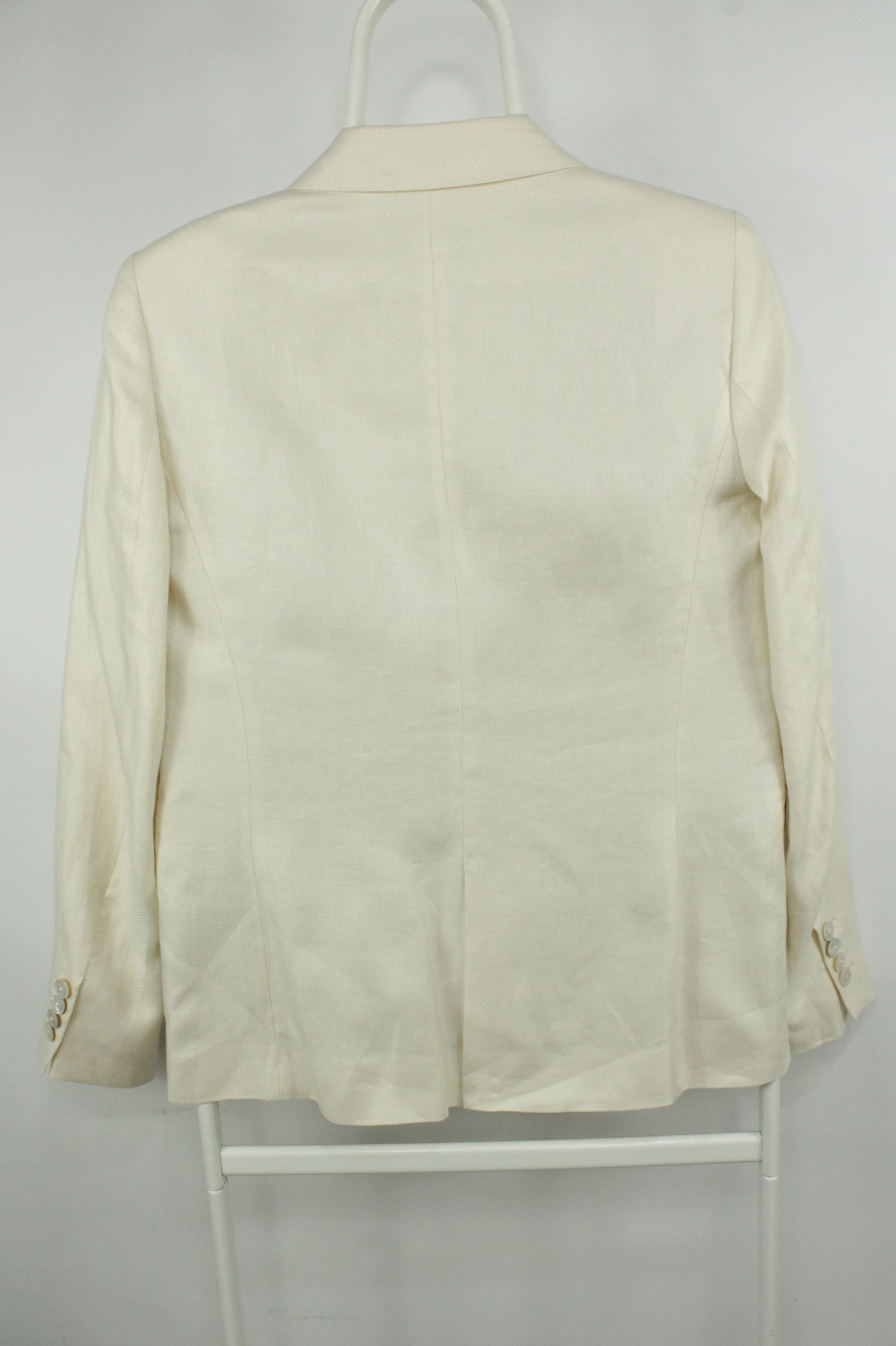Massimo Dutti Massimo Dutti Beige Linen Tailored Blazer Jacket Women's Size M / US 6-8 / IT 42-44 - 5 Thumbnail
