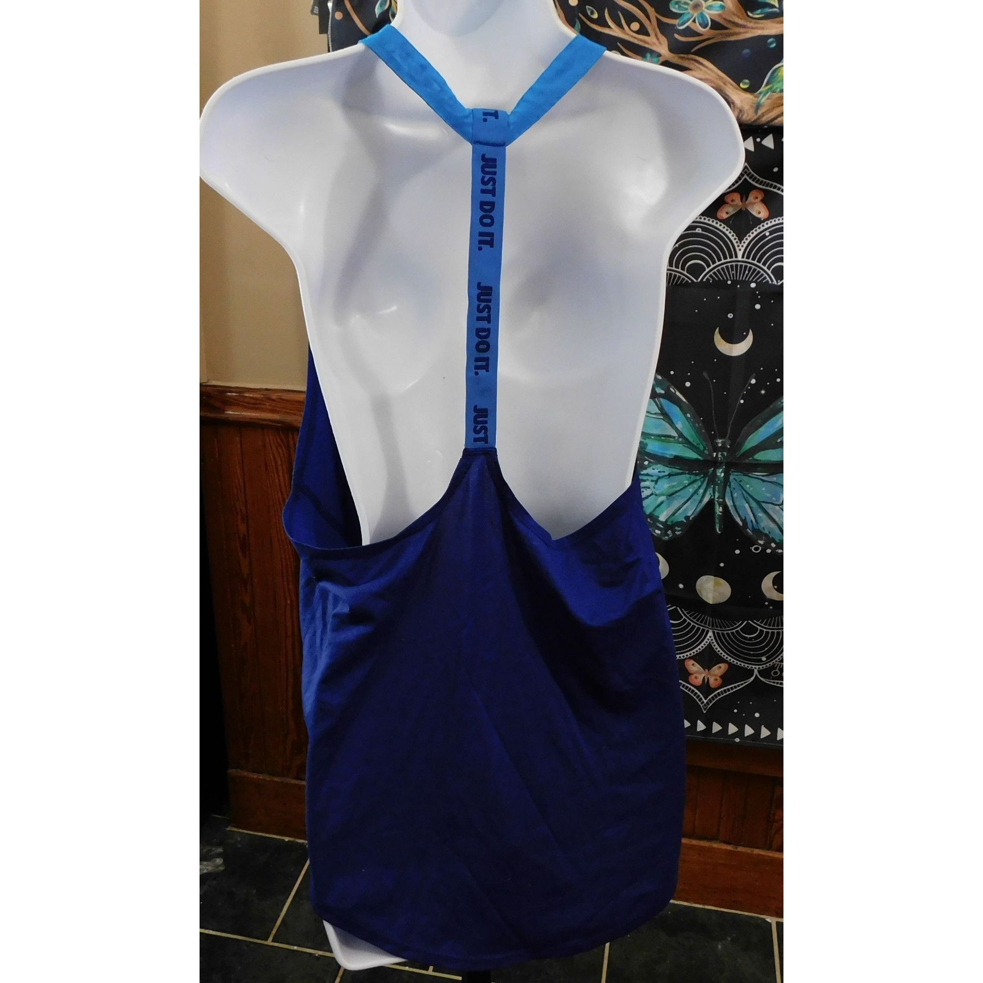 Nike Nike Dri Fit Blue Racerback Sporty Tank Top Size L / US 10 / IT 46 - 2 Thumbnail