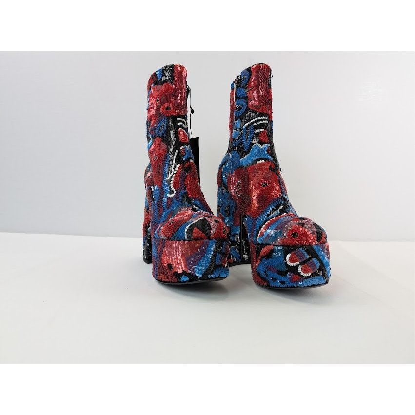 Saint Laurent Paris o1rshd1 Billy Sequence Embellished Platform Ankle Boots Size US 10 / IT 40 - 5 Thumbnail