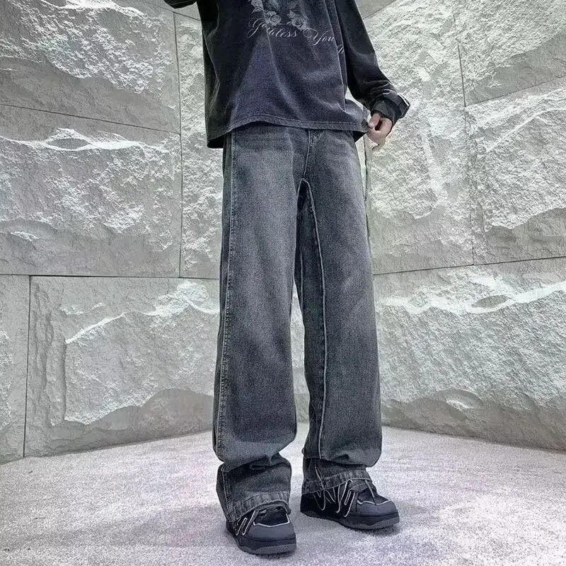 Japanese Brand Retro washed loose straight leg jeans Size US 32 / EU 48 - 3 Thumbnail
