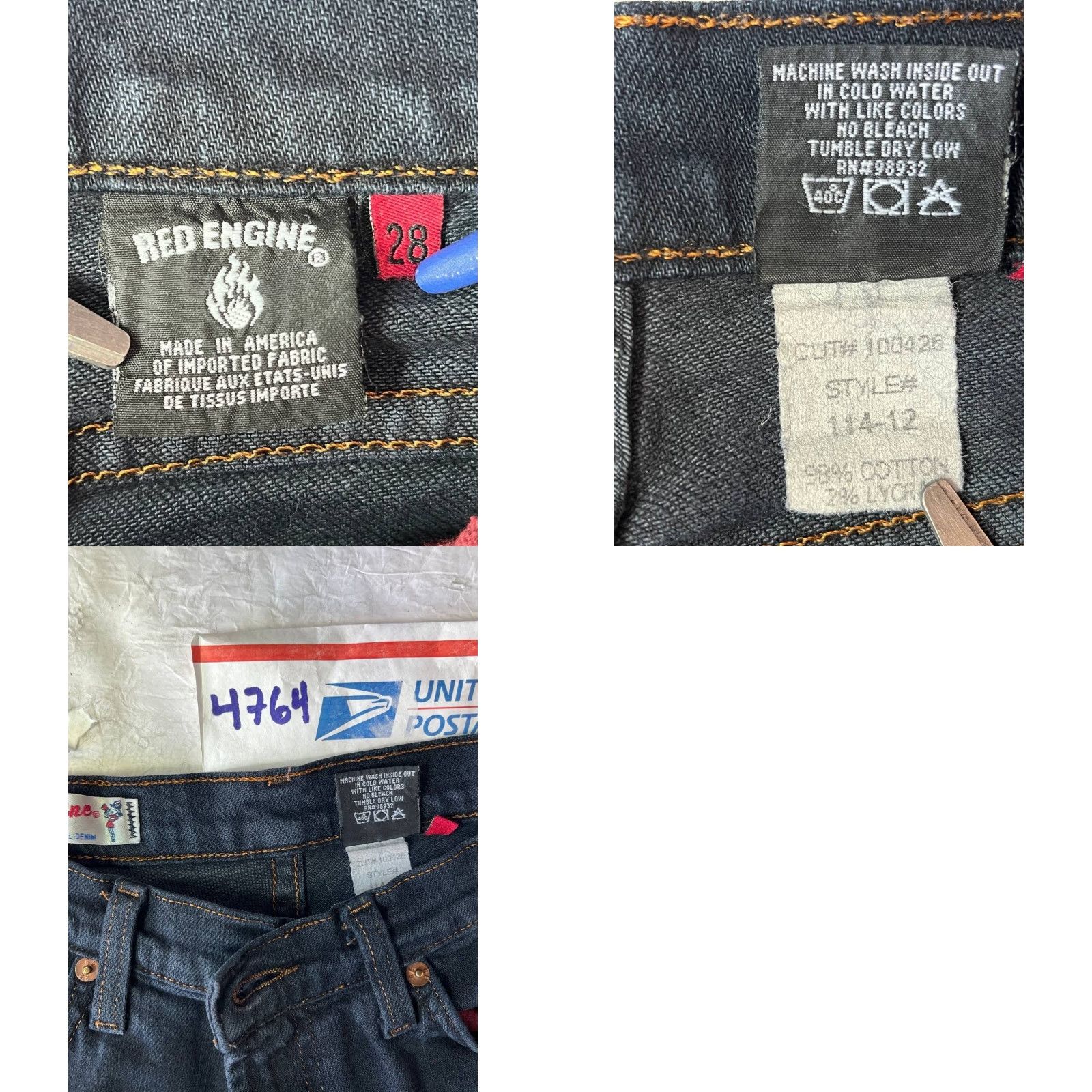 Vintage VINTAGE Red Engine Jeans Style 114 Women 28 Blue Denim Cotton Spandex 5-Pocket Zip Button USA Modern Slim Regular Union Made in USA Size 28" / US 6 / IT 42 - 9 Thumbnail