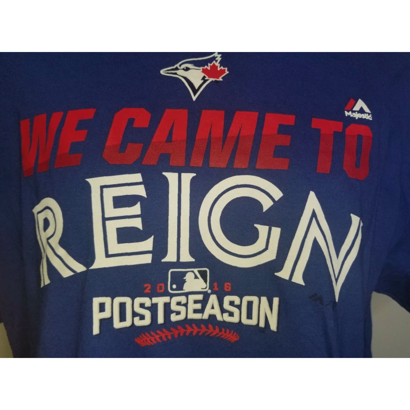 Vintage Majestic Shirt Mens XL Toronto Blue Jays 2016 Came to Reign Blue T Size US XL / EU 56 / 4 - 2 Thumbnail