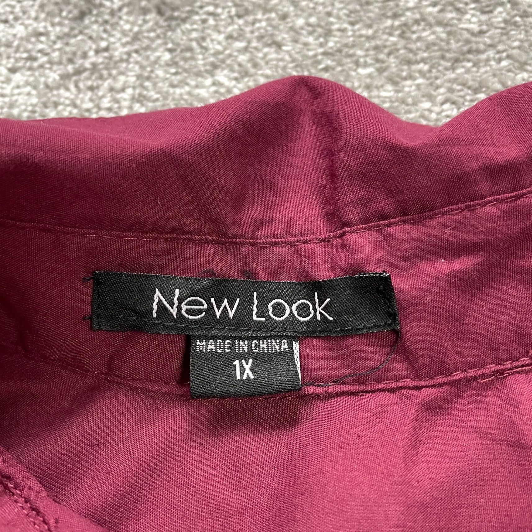 New Look New Look Button Down Shirt Womens XL Maroon Long Sleeve High Low Business Casual Size XL / US 12-14 / IT 48-50 - 4 Thumbnail