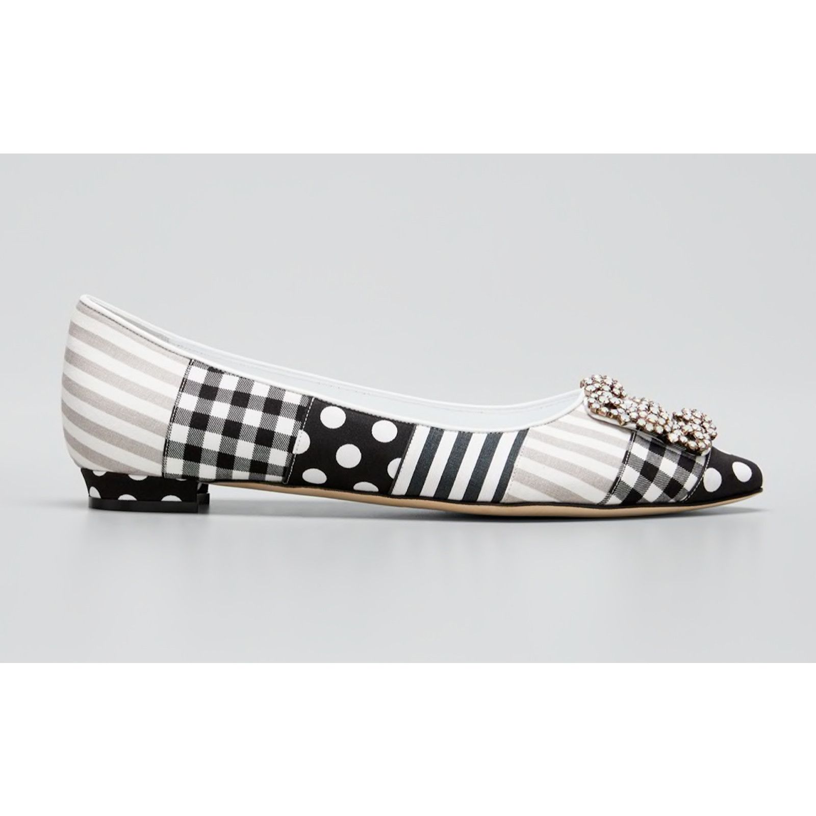 Manolo Blahnik Hangisi Flat Patches Jewel Buckle Classic Ballet 41.5 Size US 11.5 / IT 41.5 - 3 Thumbnail