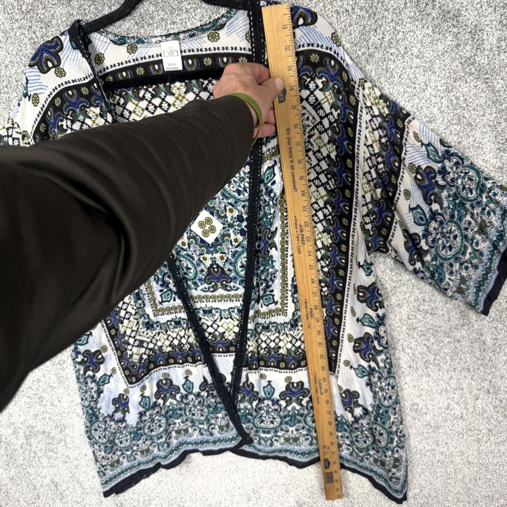 Folk Bila Kimono Cardigan XS/S Boho Folk Festival Scarf Print Lightweight Layering Womens Size XS / US 0-2 / IT 36-38 - 2 Thumbnail