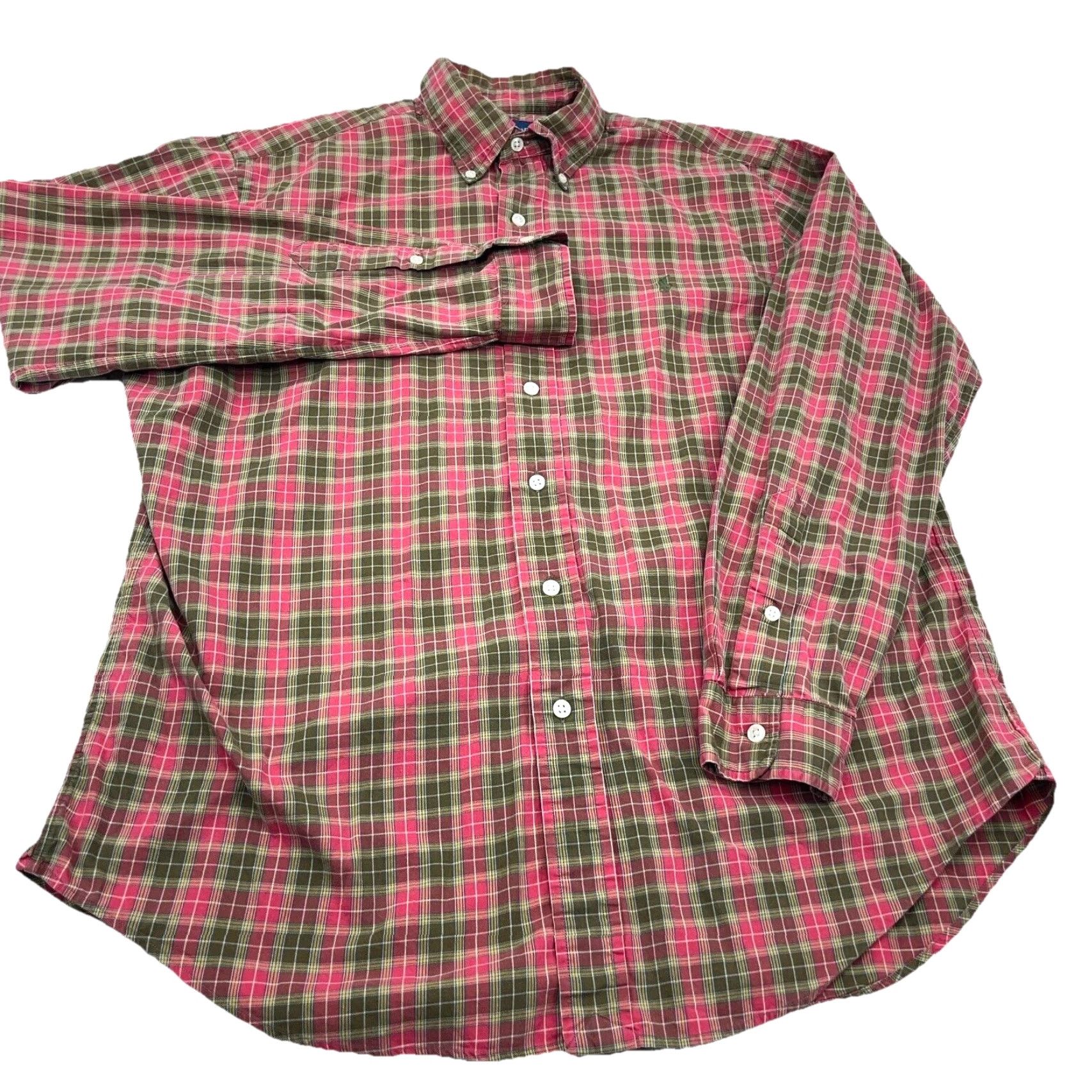 Ralph Lauren Ralph Lauren Shirt Men Large Pink Green Plaid Button-Up Classic Fit Flannel 90s Colorful Preppy Mens Size US L / EU 52-54 / 3 - 5 Thumbnail