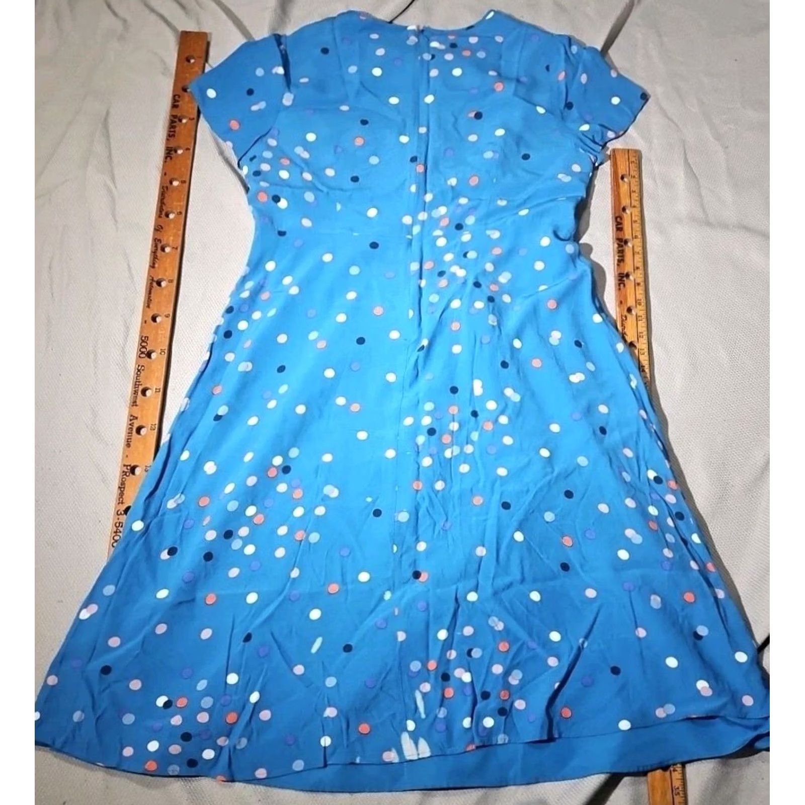 Boden Boden Dress Womens 14L Blue Calissa Multicolor Polka Dot Lined Midi Casual Shirt Womens (Polka Dot) Size XL / US 12-14 / IT 48-50 - 7 Thumbnail