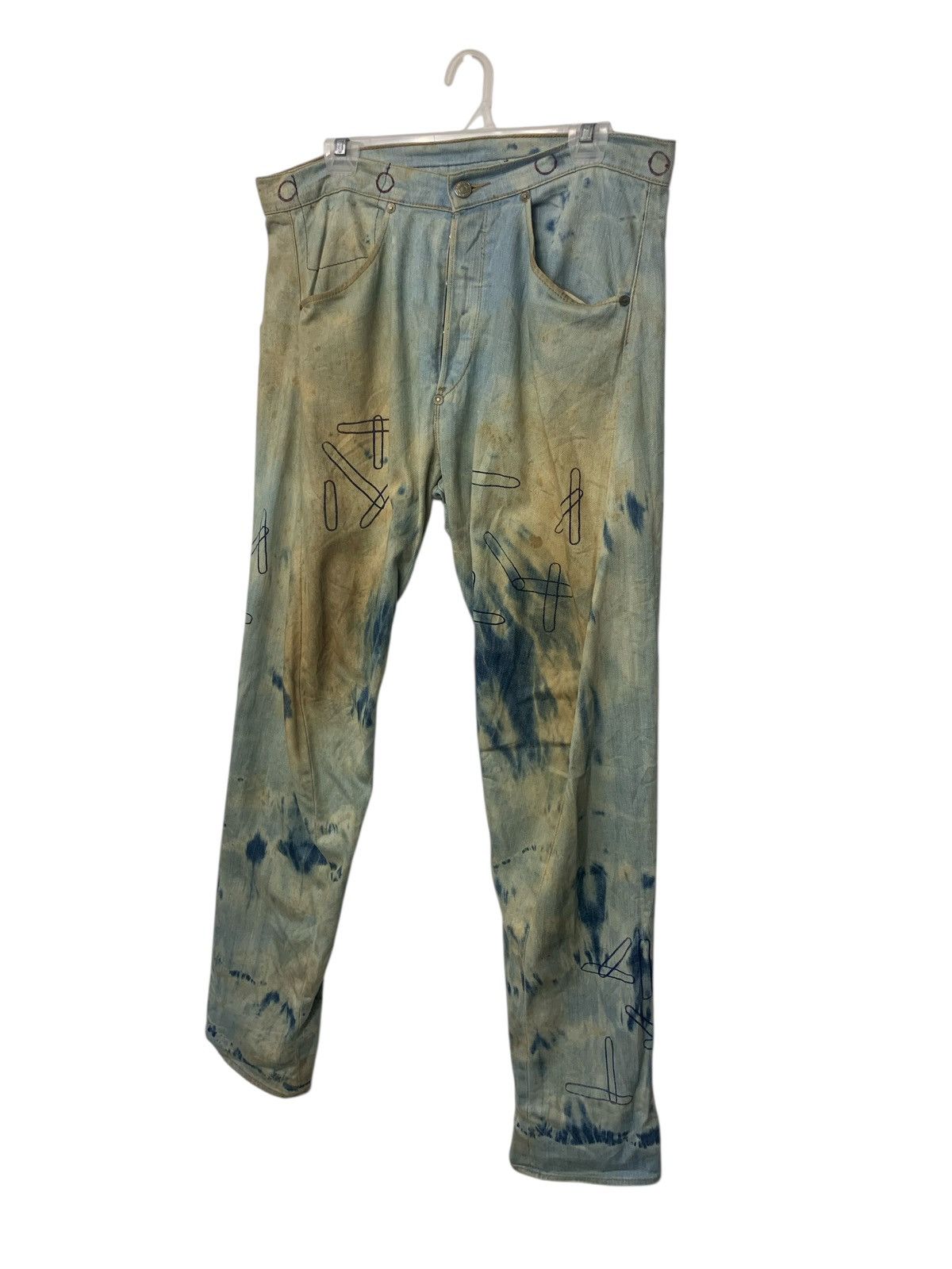Levi's Vintage Clothing Rare Levi's Engineered Jeans Acid Washed Printed Mens Jeans Size US 35 - 2 Thumbnail