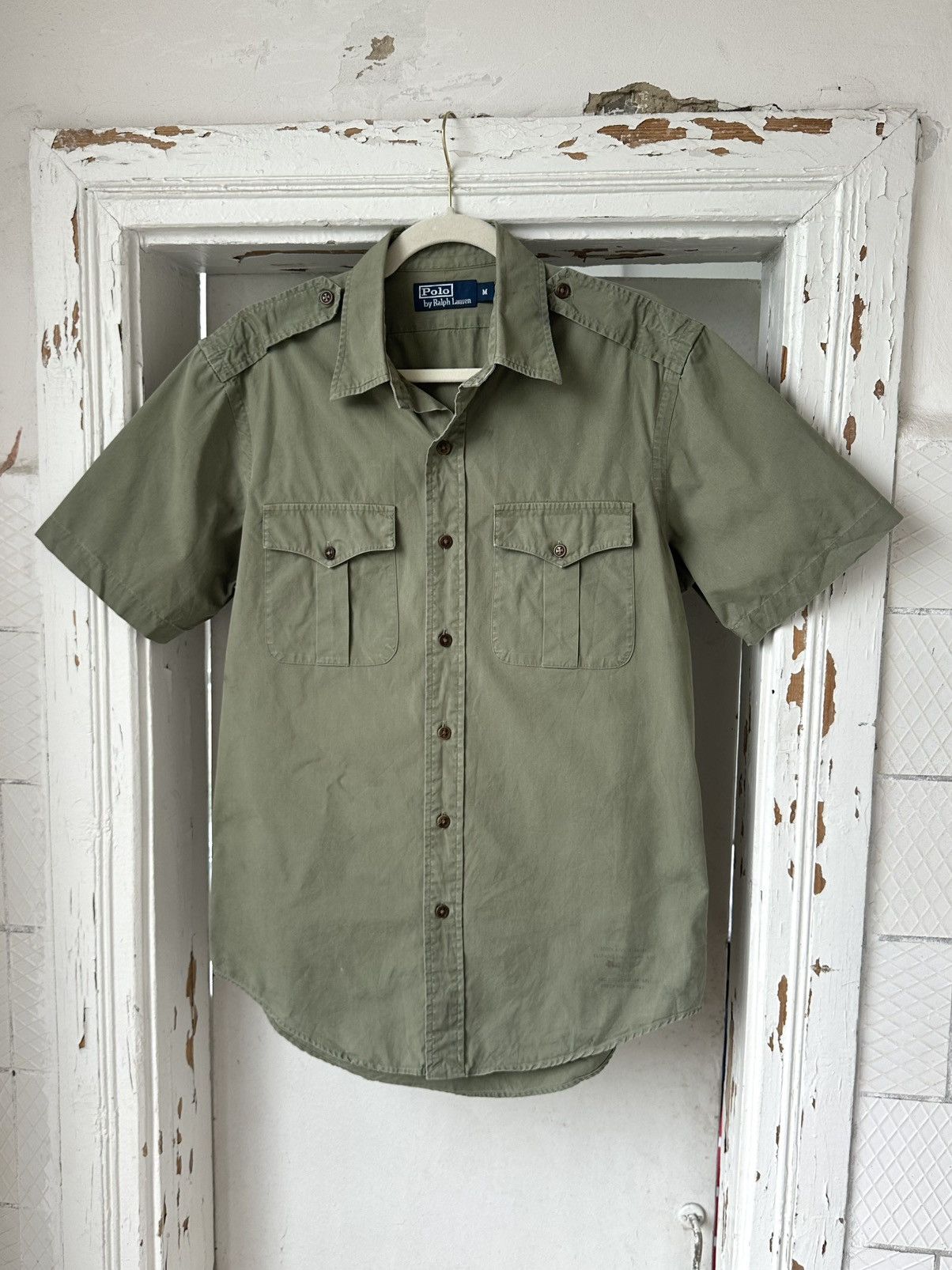 Ralph Lauren Vintage Ralph Lauren Military Khaki Shirt Size US M / EU 48-50 / 2 - 1 Thumbnail