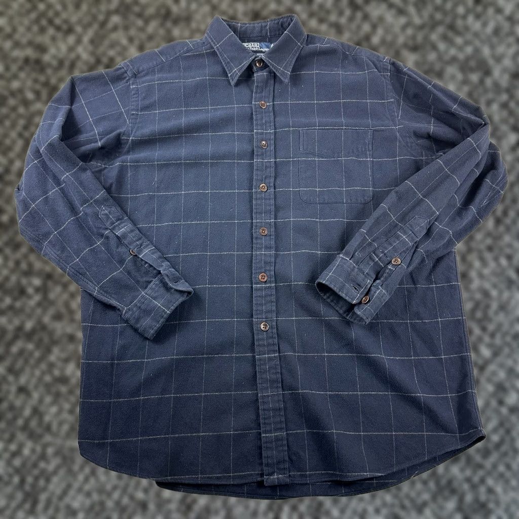 Polo Ralph Lauren Polo Ralph Lauren Lowell Sport Blue Check Flannel Cotton Button-Up Shirt XL Men Size US XL / EU 56 / 4 - 1 Thumbnail