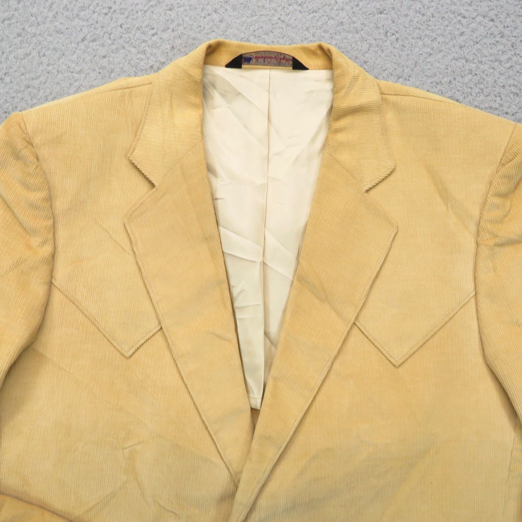 Vintage VINTAGE H Bar C Blazer Mens 42 Corduroy Jacket Suede Elbow Patch Western Ranchwear Khaki Size 42R - 3 Thumbnail