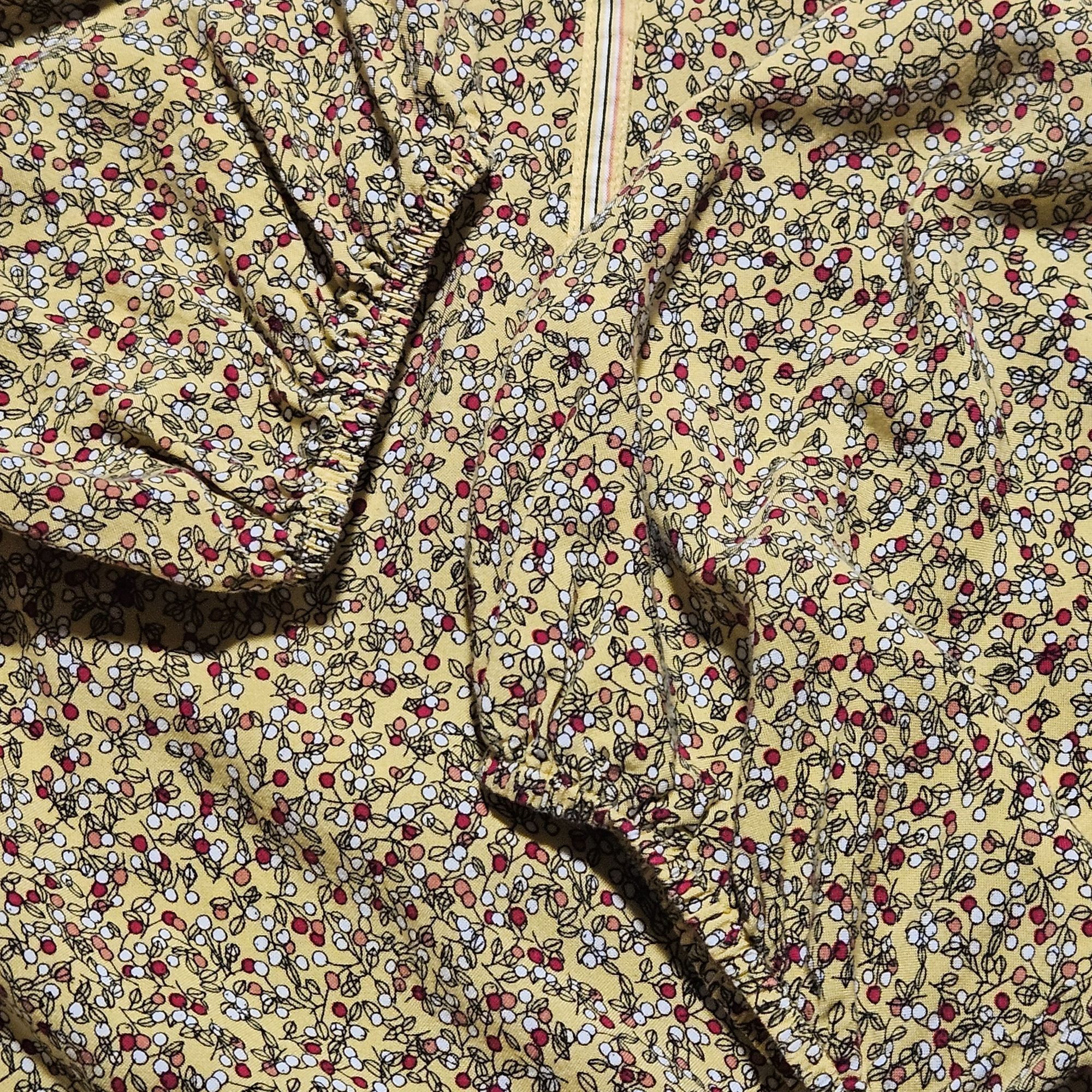 Other Max Studio Yellow Floral Peasant Blouse Small Boho Cottageco Size S / US 4 / IT 40 - 6 Thumbnail