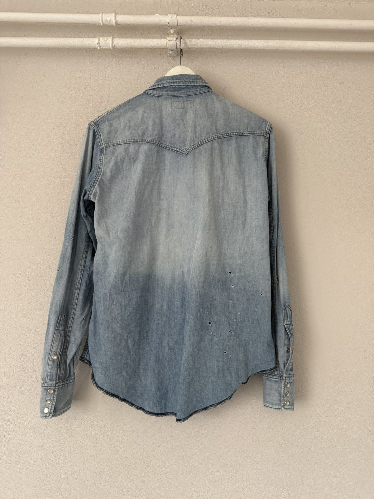 Saint Laurent Paris Distressed Western Denim Shirt Size US S / EU 44-46 / 1 - 2 Thumbnail