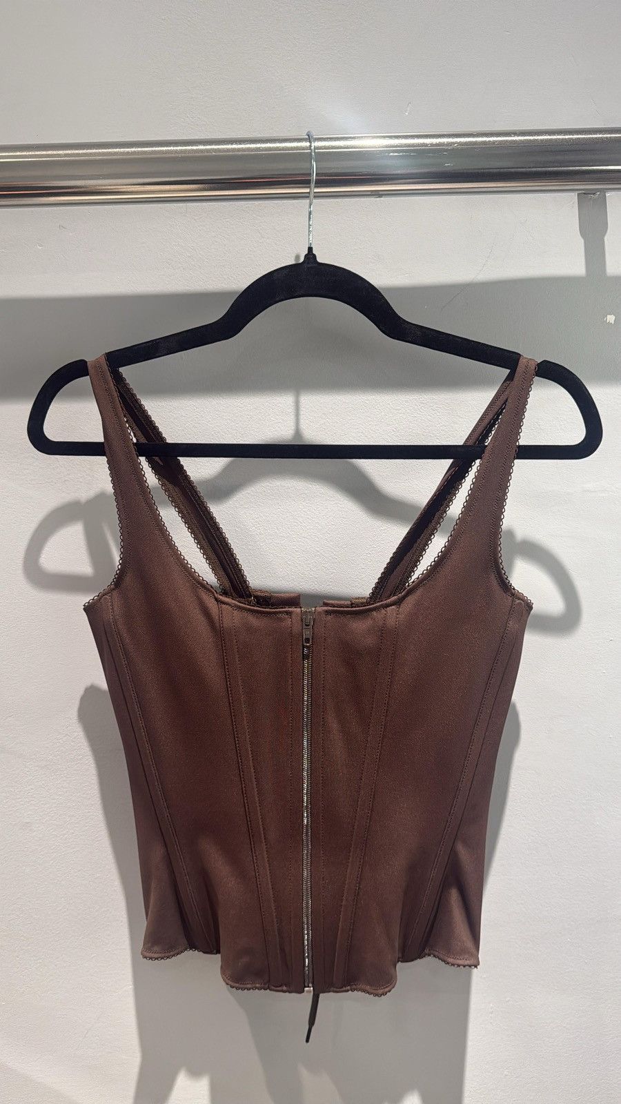 Balenciaga o1srvl11e0425 / Tank Top Corset in Brown Size XL / US 12-14 / IT 48-50 - 2 Thumbnail