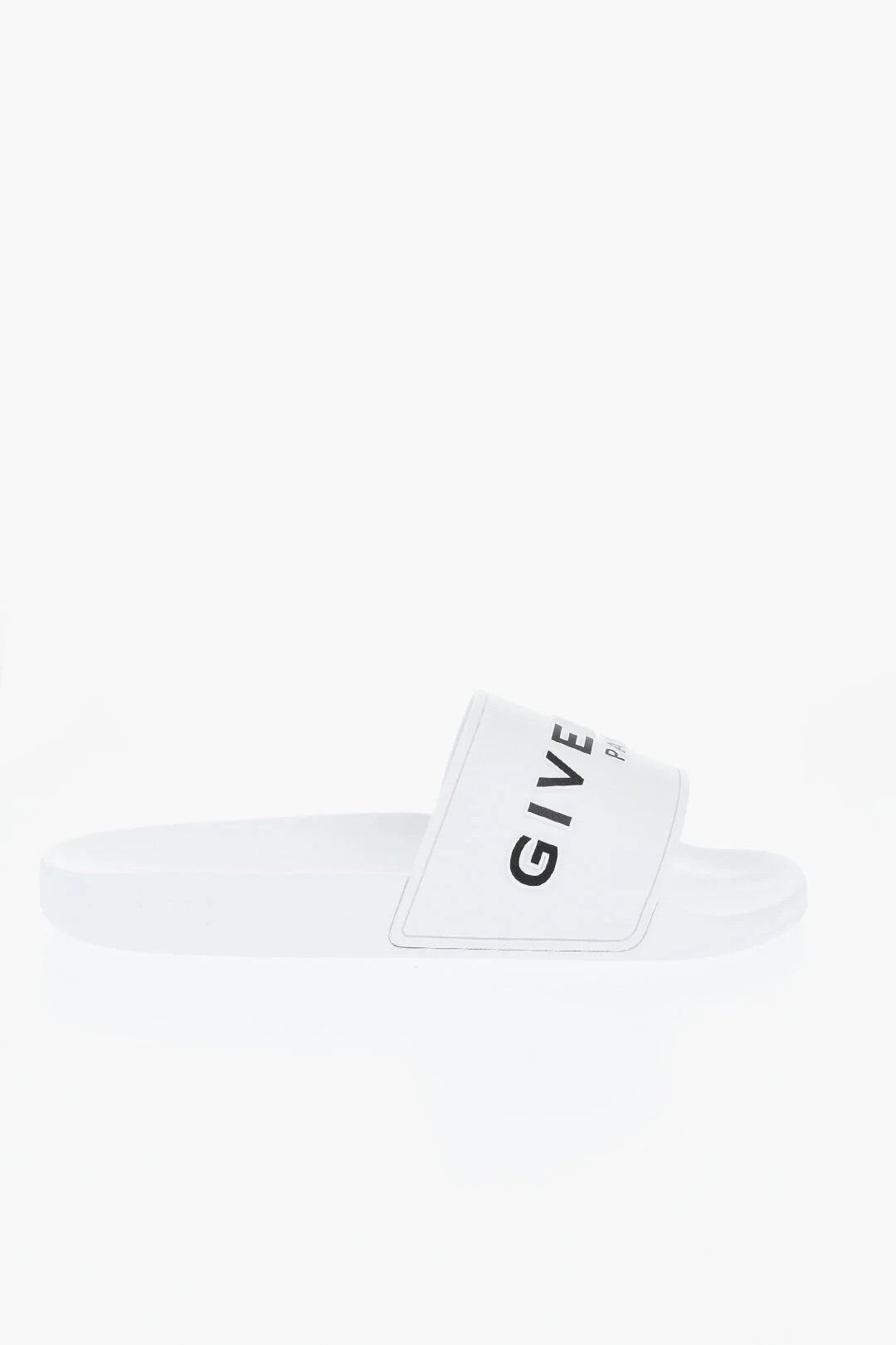 og1mm0326 Logo Rubber Slides in White