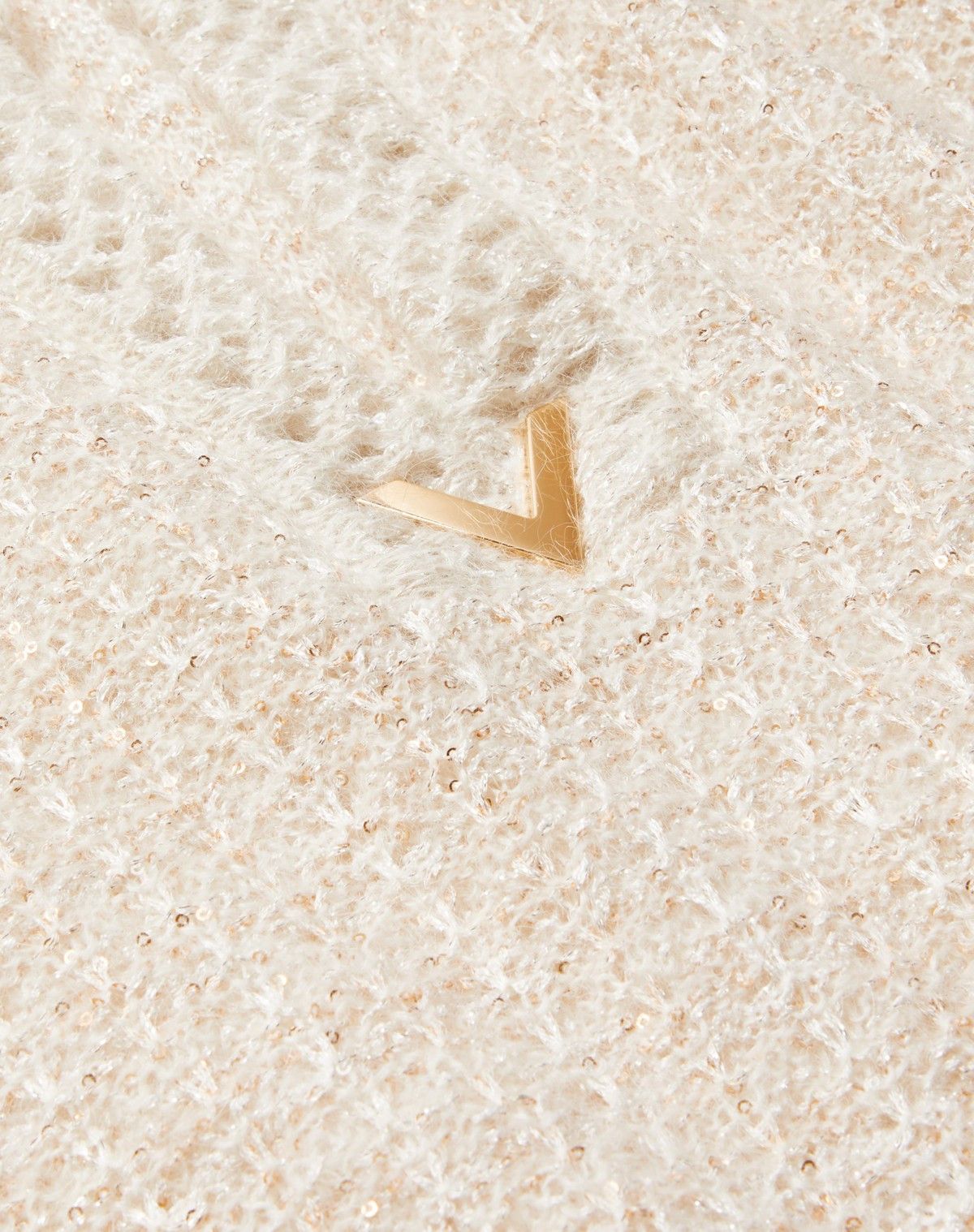 Valentino o1s1wg110525 Jumper In Lurex Mohair And Sequin in White Size XS / US 0-2 / IT 36-38 - 7 Thumbnail