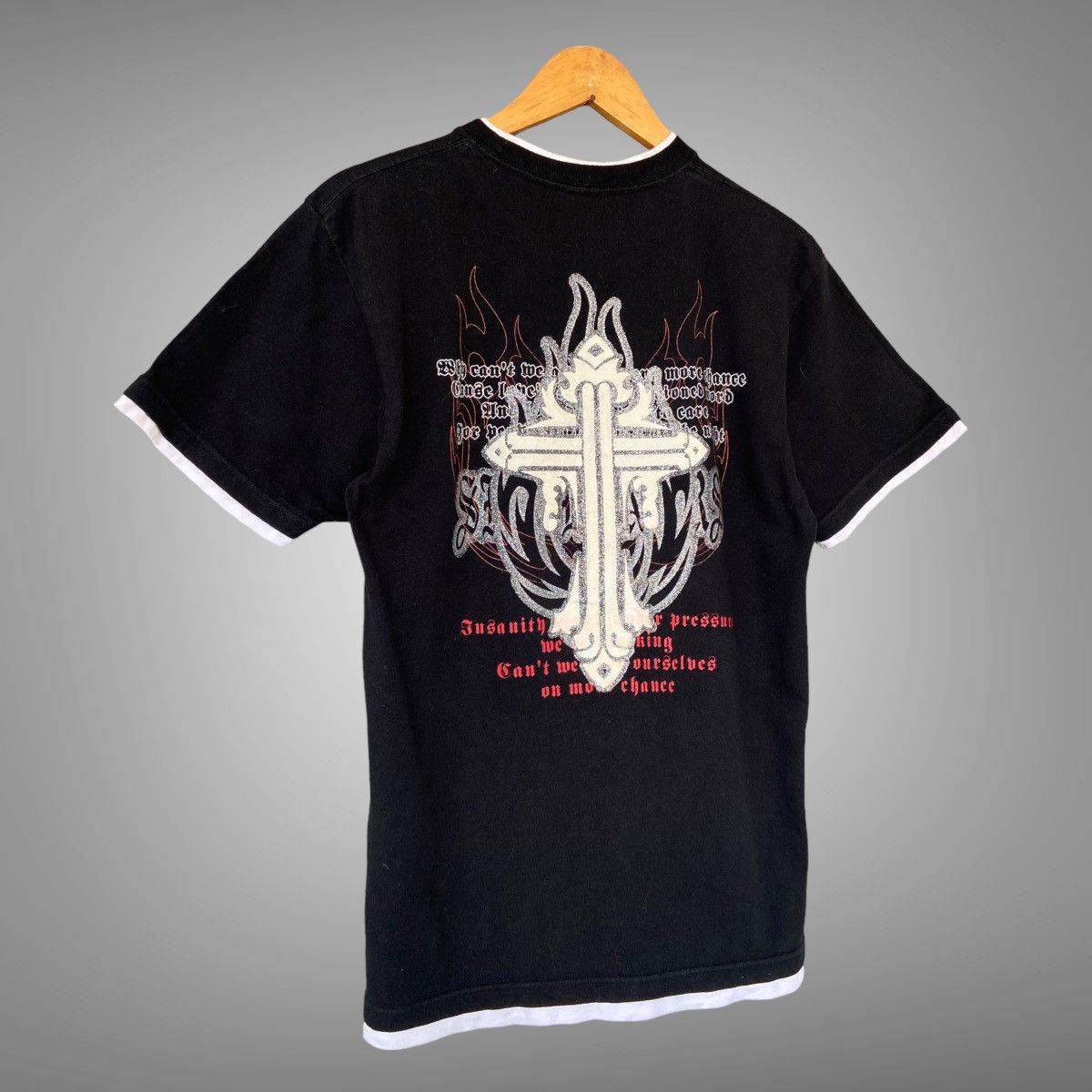 If Six Was Nine 📢LASTSROP📢 Double Layer Style Tribal Cross Tee Size US M / EU 48-50 / 2 - 2 Thumbnail