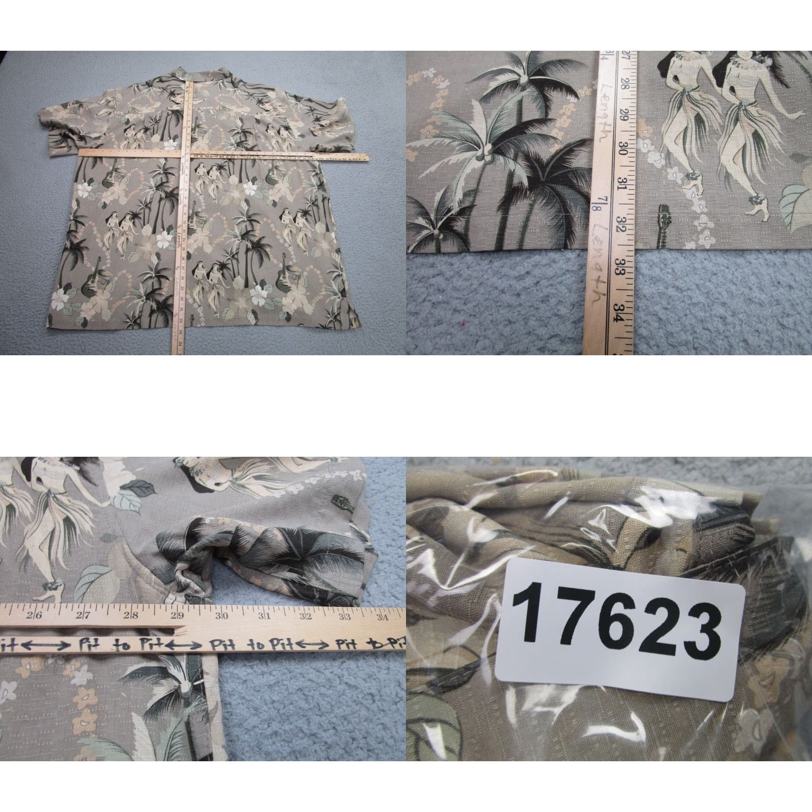 Gloverall VTG Hawaiian Shirt Mens 2XL Beige Silk Hula Girls Music Ukulele All Over Print Size US XXL / EU 58 / 5 - 8 Thumbnail