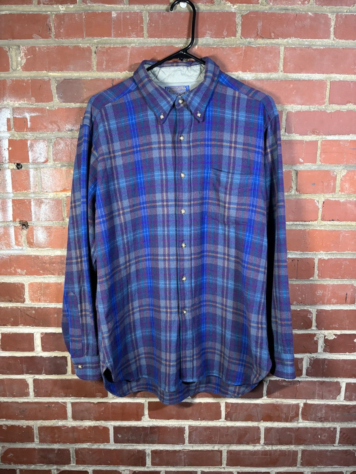 Pendleton Vintage 70s Pendleton Virgin Wool Plaid Flannel Button Up L Size US L / EU 52-54 / 3 - 1 Thumbnail