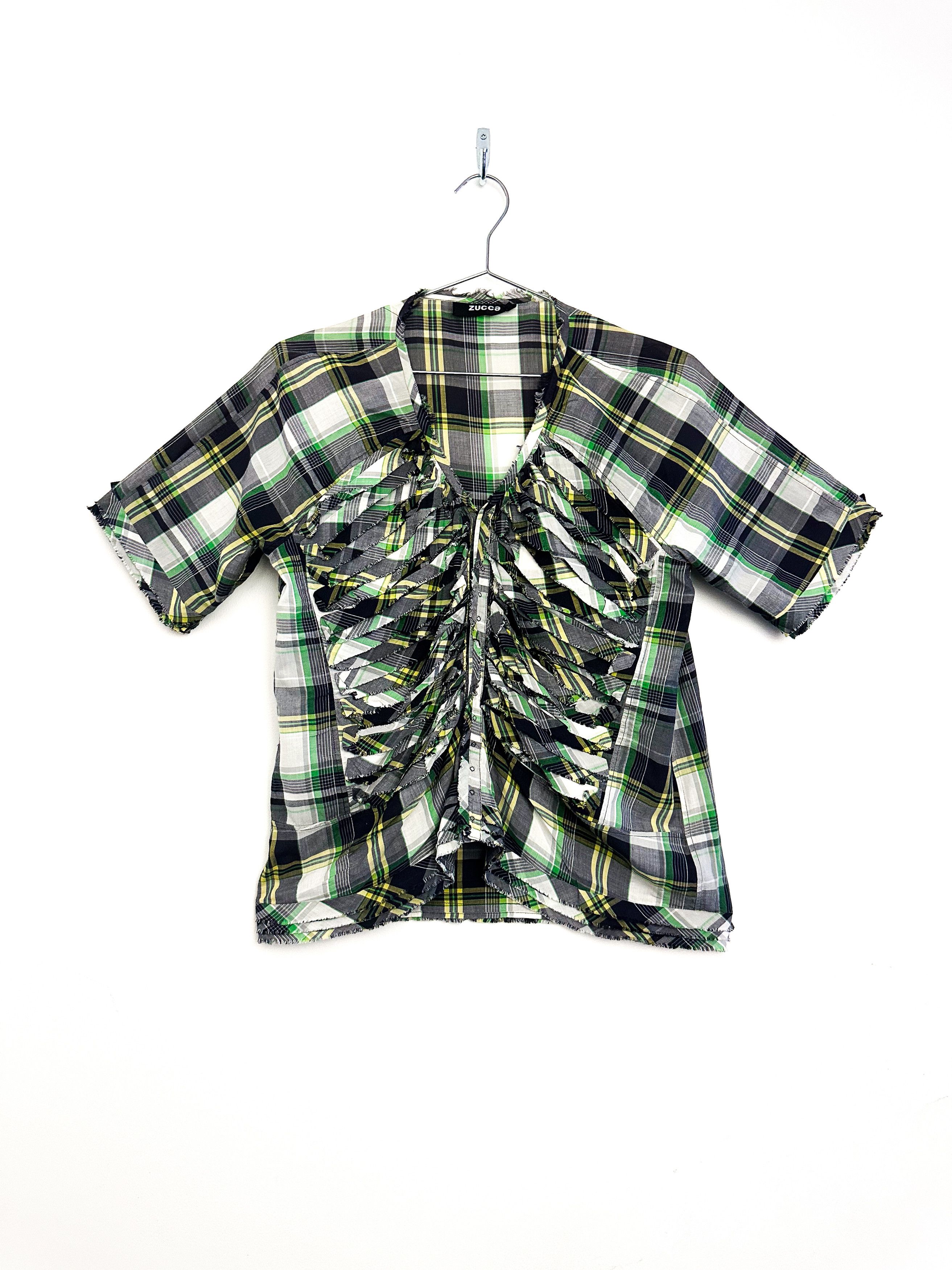 Zucca ZUCCA SKELETON DISTRESSED PLAID SHIRT Size S / US 4 / IT 40 - 1 Thumbnail