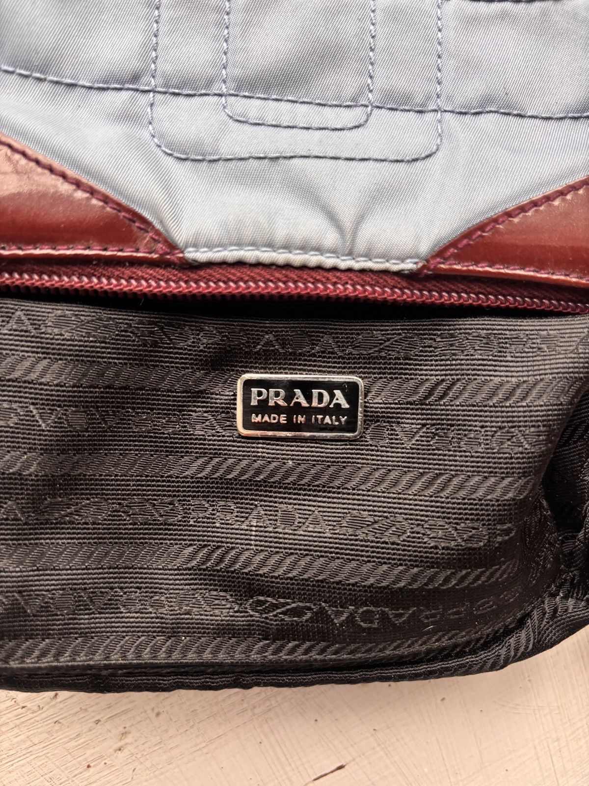 Prada Prada Handbag Light Blue - Maroon Size ONE SIZE - 4 Thumbnail