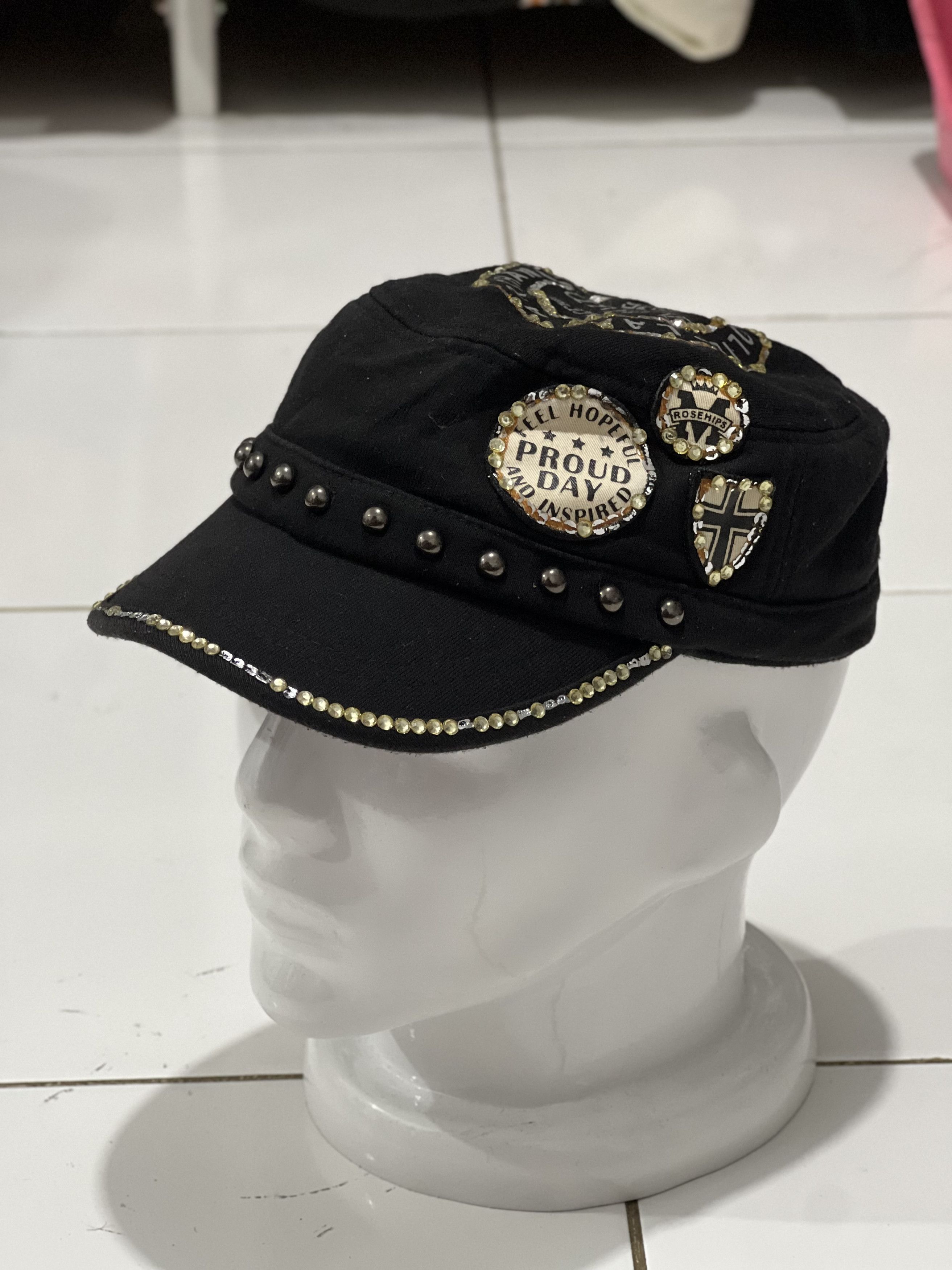 Number (N)ine 2000s Japanese Cadet Cap Hysteric Ifsix Swarovski y2k Lgb Size ONE SIZE - 1 Thumbnail