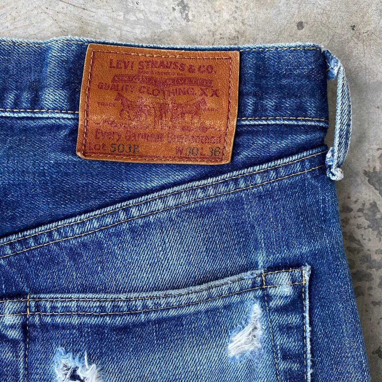 Levi's Vintage Clothing Vintage Levi’s 503BXX 90's Selvedge Denim Big E Repro 1950s Size US 29 - 21 Thumbnail