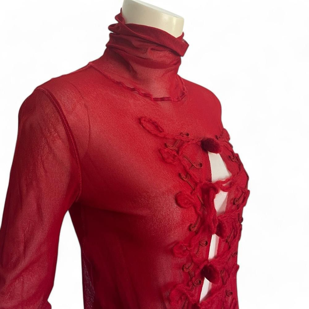 Jean Paul Gaultier Jean Paul Gaultier Sheer Asymmetric Turtleneck Blouse Size L Size L / US 10 / IT 46 - 5 Thumbnail