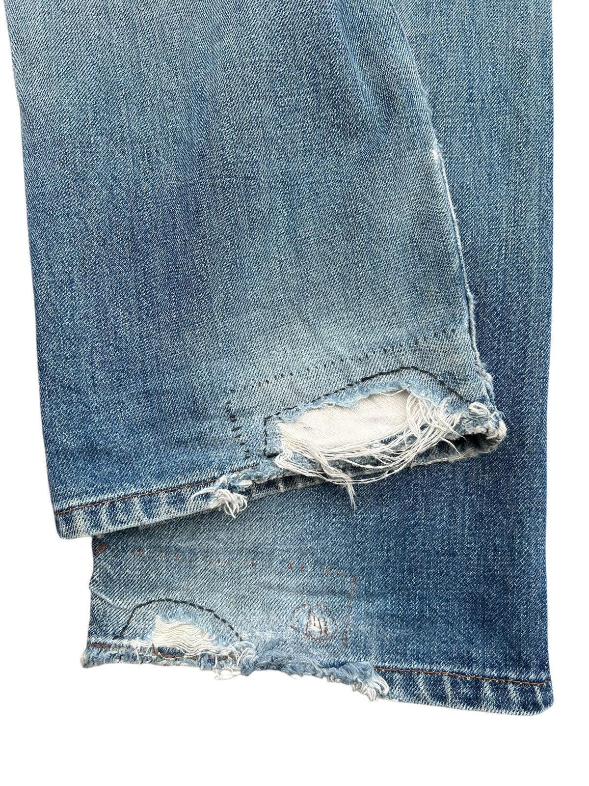 Kapital Thrashed Vintage Levis big E Selvedge Repair Denim jeans Size US 30 / EU 46 - 19 Thumbnail