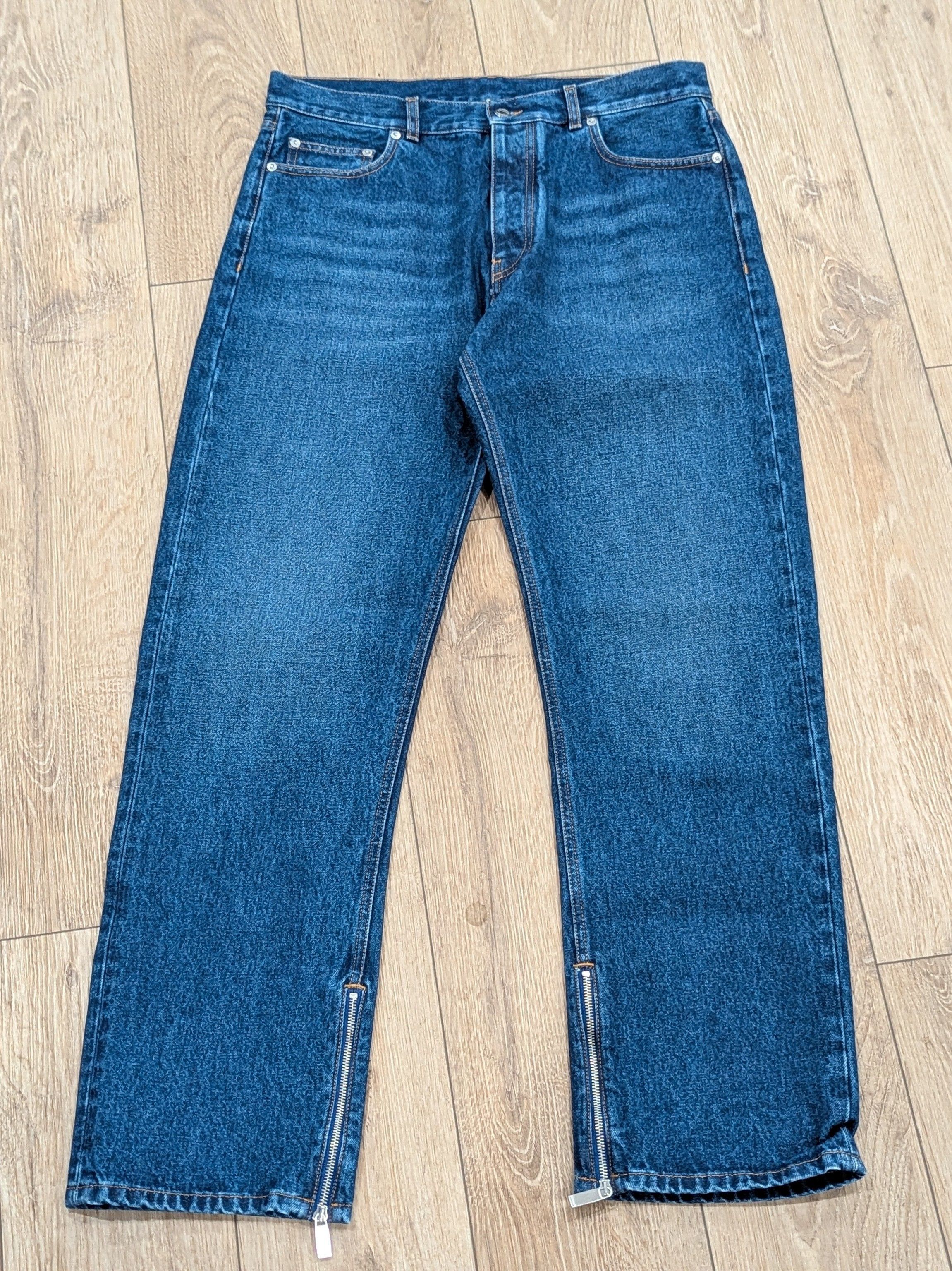 Off-White OFF-WHITE Zip Tab Detail Skate Jeans Blue 33 Size US 33 - 1 Thumbnail