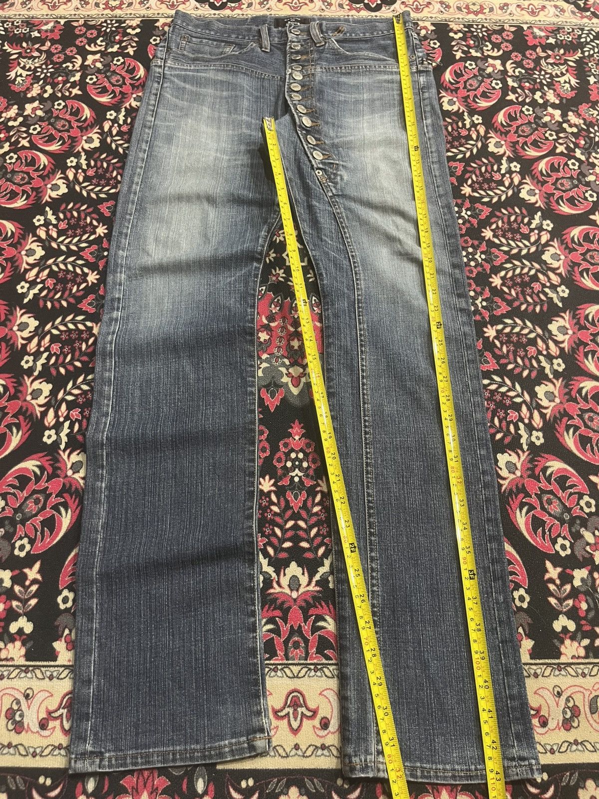 CABANE de ZUCCa Cabbane de Zucca Asymmetrical 11 Button Blue Washed Jeans Size US 30 / EU 46 - 11 Thumbnail