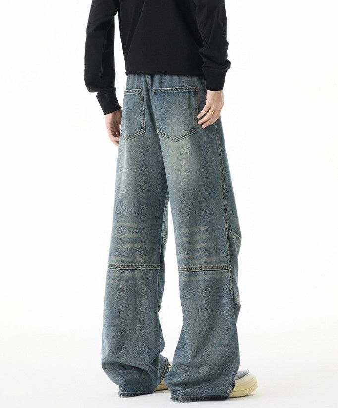 Japanese Brand American retro hip-hop washed workwear patchwork jeans Size US 32 / EU 48 - 4 Thumbnail