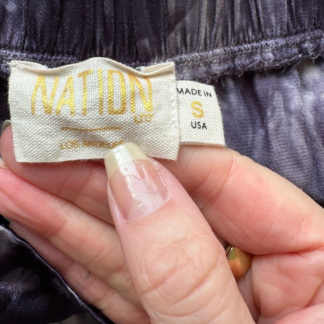Nation LTD Nation Ltd Purple Cream Tie Dye Satin Elastic Waist Pants S Size 27" / US 4 / IT 40 - 8 Thumbnail