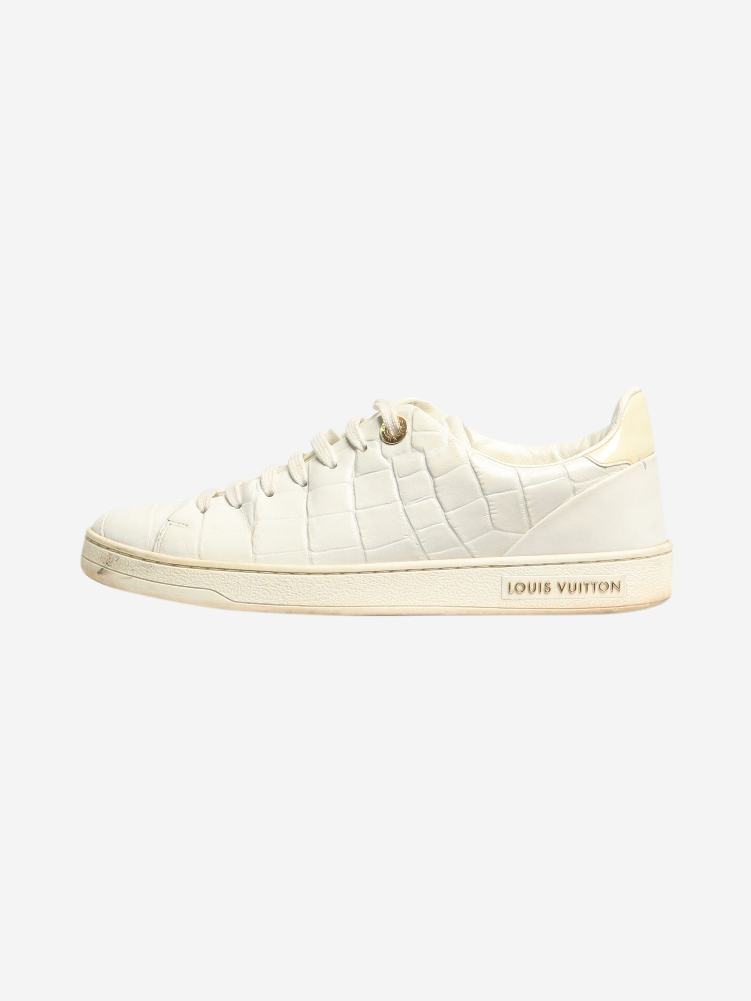 Louis Vuitton White croc-embossed trainers - EU 36 Size US 5 / IT 35 - 1 Thumbnail