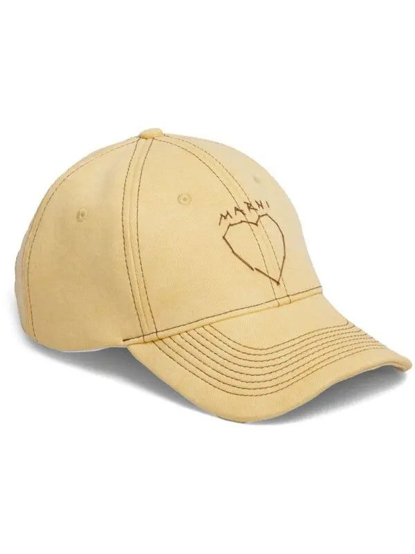 Marni o1w1db11125 Size: OS/Logo Embroidered Baseball Cap in Yellow Size ONE SIZE - 1 Thumbnail