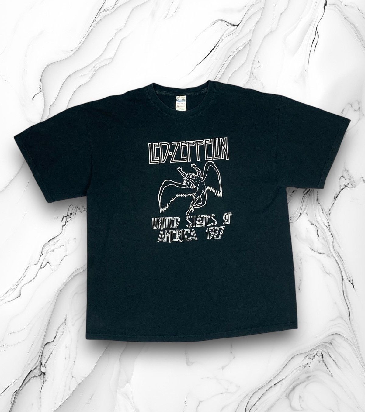 Vintage 2000 Vintage Led Zeppelin USA Tour 1977 Promo Tee 90s Size US XL / EU 56 / 4 - 1 Thumbnail
