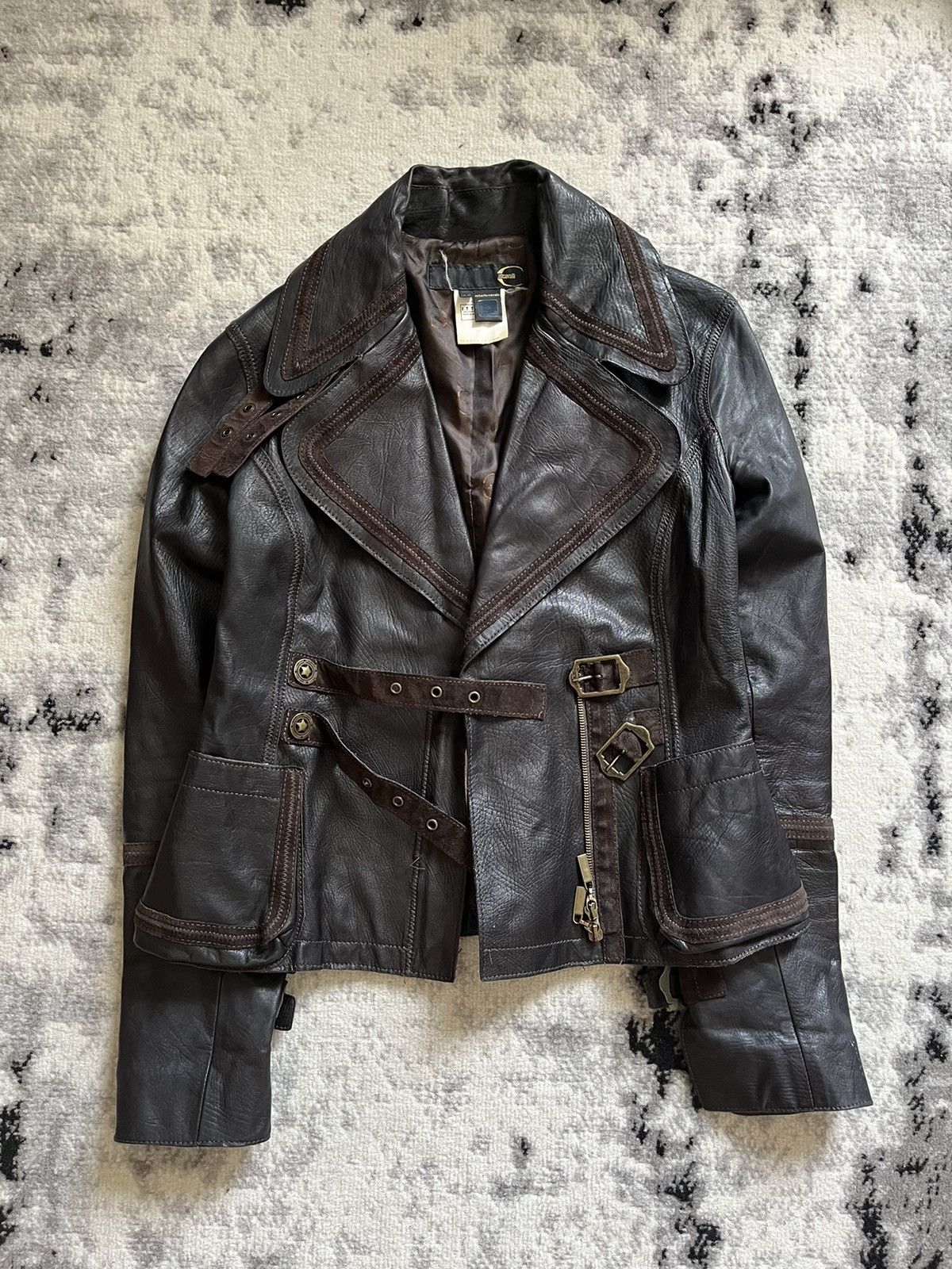 Just Cavalli × Vintage AW05 Just Cavalli Whiskey Rebellion Leather Jacket Size US S / EU 44-46 / 1 - 9 Thumbnail