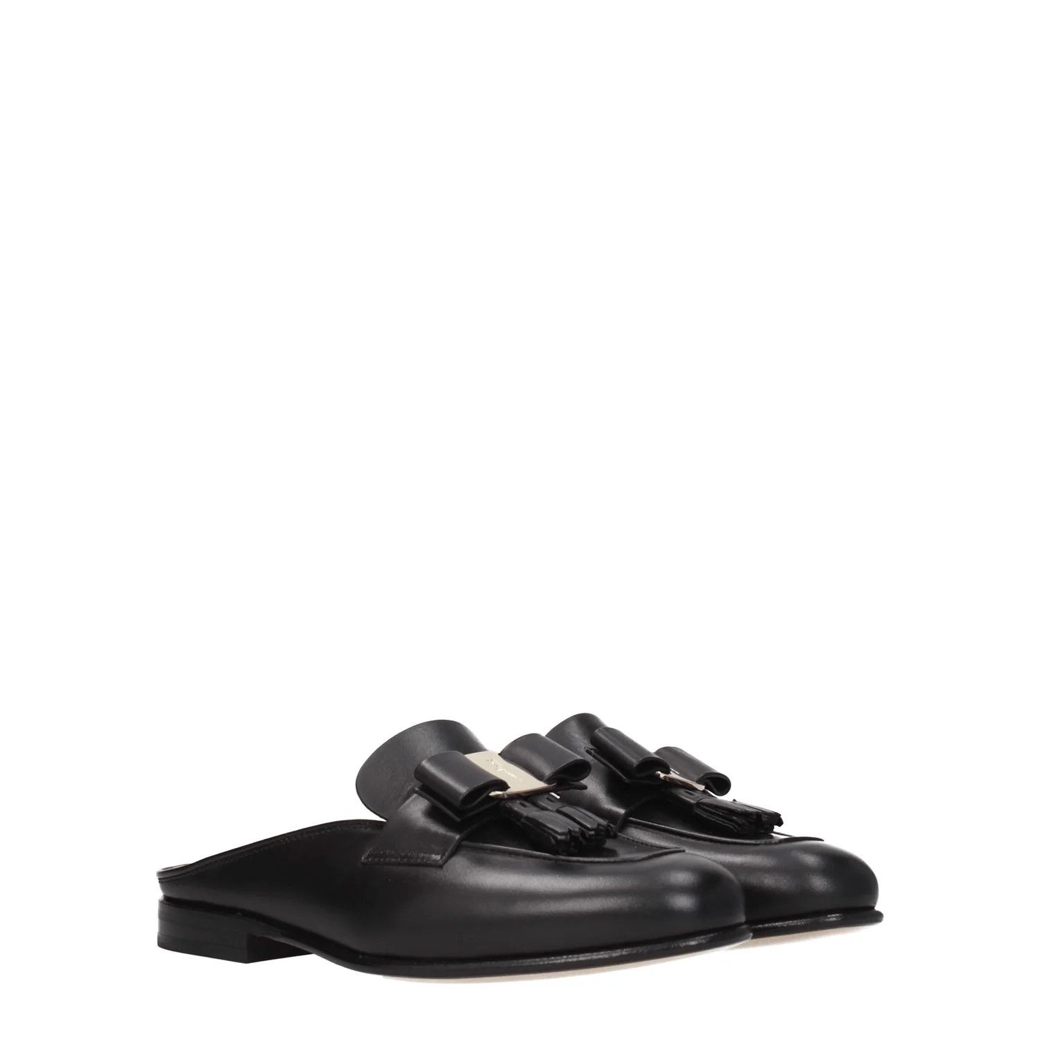 Salvatore Ferragamo ob1o1e1224 Leather Slippers & Clogs in Black Size US 6 / IT 36 - 2 Thumbnail