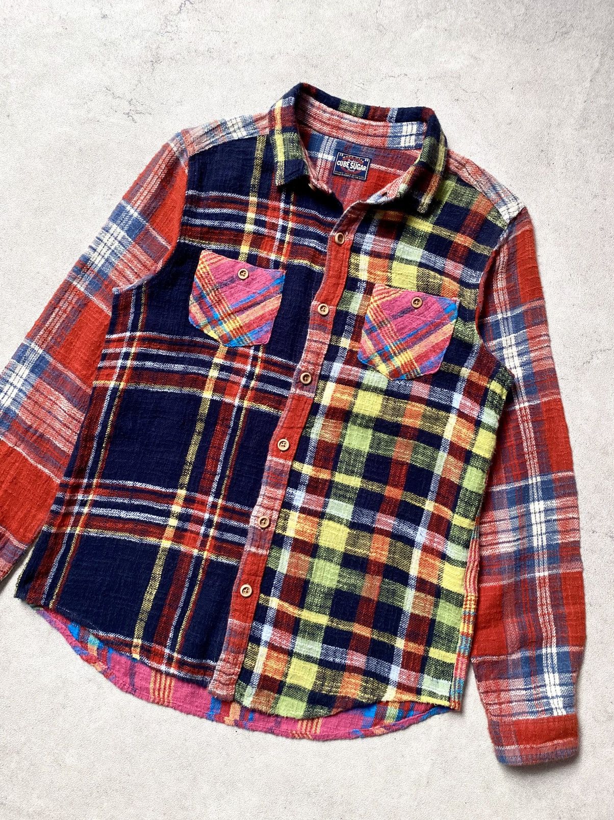 Sugar Cane Vintage Cube Sugar Patchwork Flannel Shirt Size US M / EU 48-50 / 2 - 3 Thumbnail