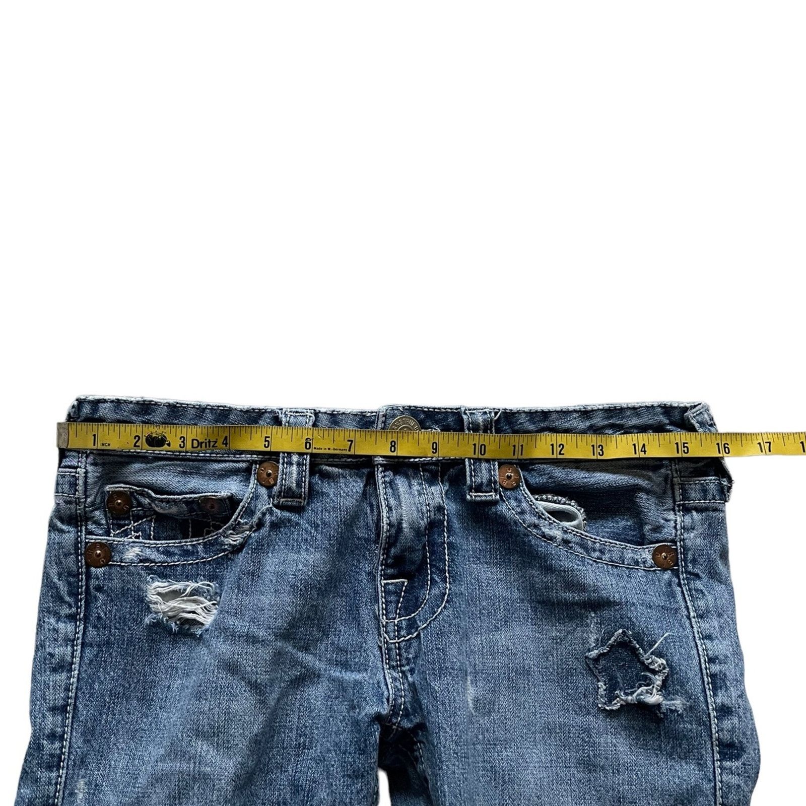 True Religion True Religion Bobby big T Blue Embroider Jeans Sz 28 . Size 28" / US 6 / IT 42 - 7 Thumbnail