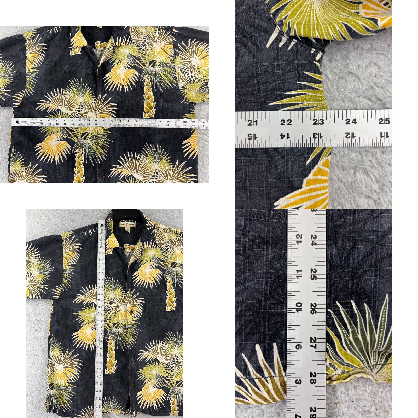 Tommy Bahama VINTAGE Tommy Bahama Shirt Men Large Black Palm Print 100% Silk Hawaiian Button-Up 90s Resort Mens Large Black Silk Shirt Size US L / EU 52-54 / 3 - 8 Thumbnail