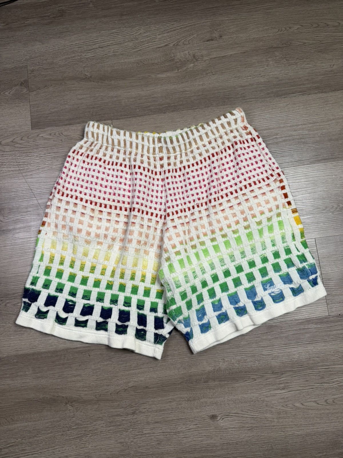Supreme Supreme Gradient Grid Knit Short Multi Brown Crochet | Grailed